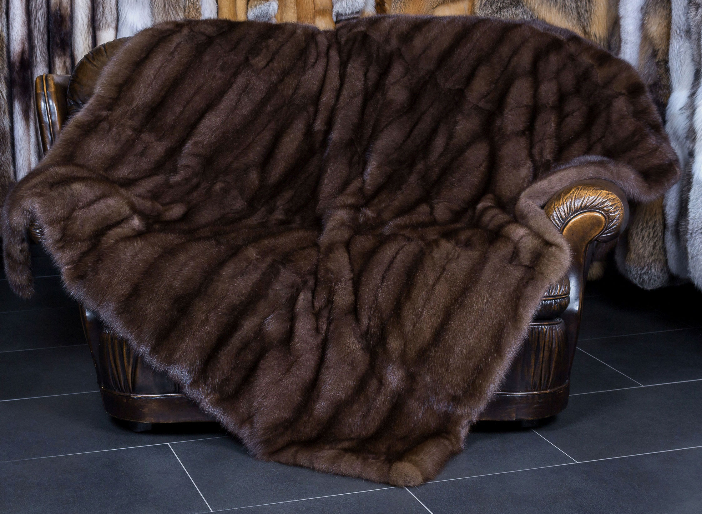 Russian Sable Fur Blanket "Titanio"