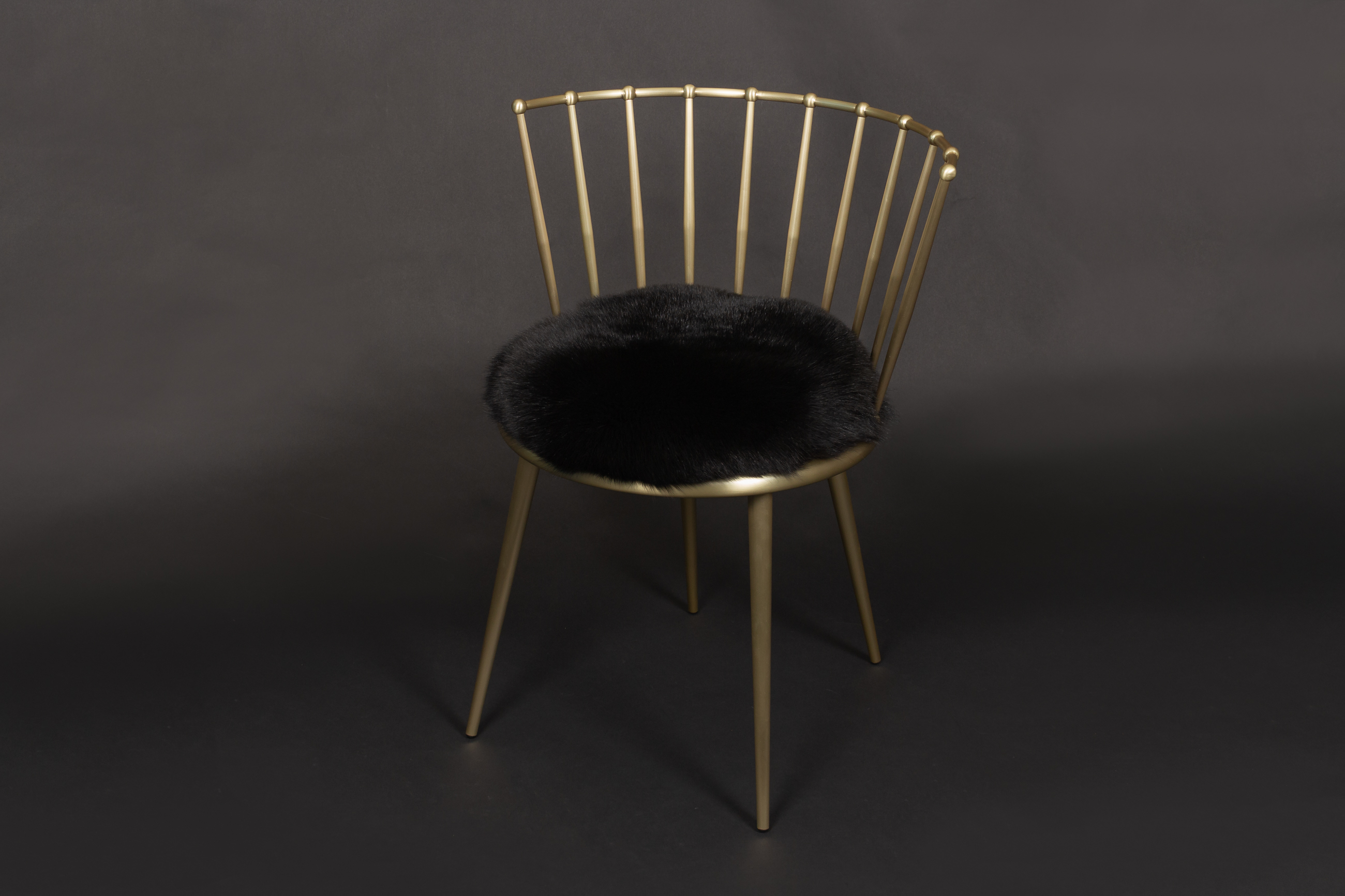 1-7248-Cantori-Stuhl-schwarzen-Blaufuchs-Echtfell Cantori Chair with Shadow Fox in Black