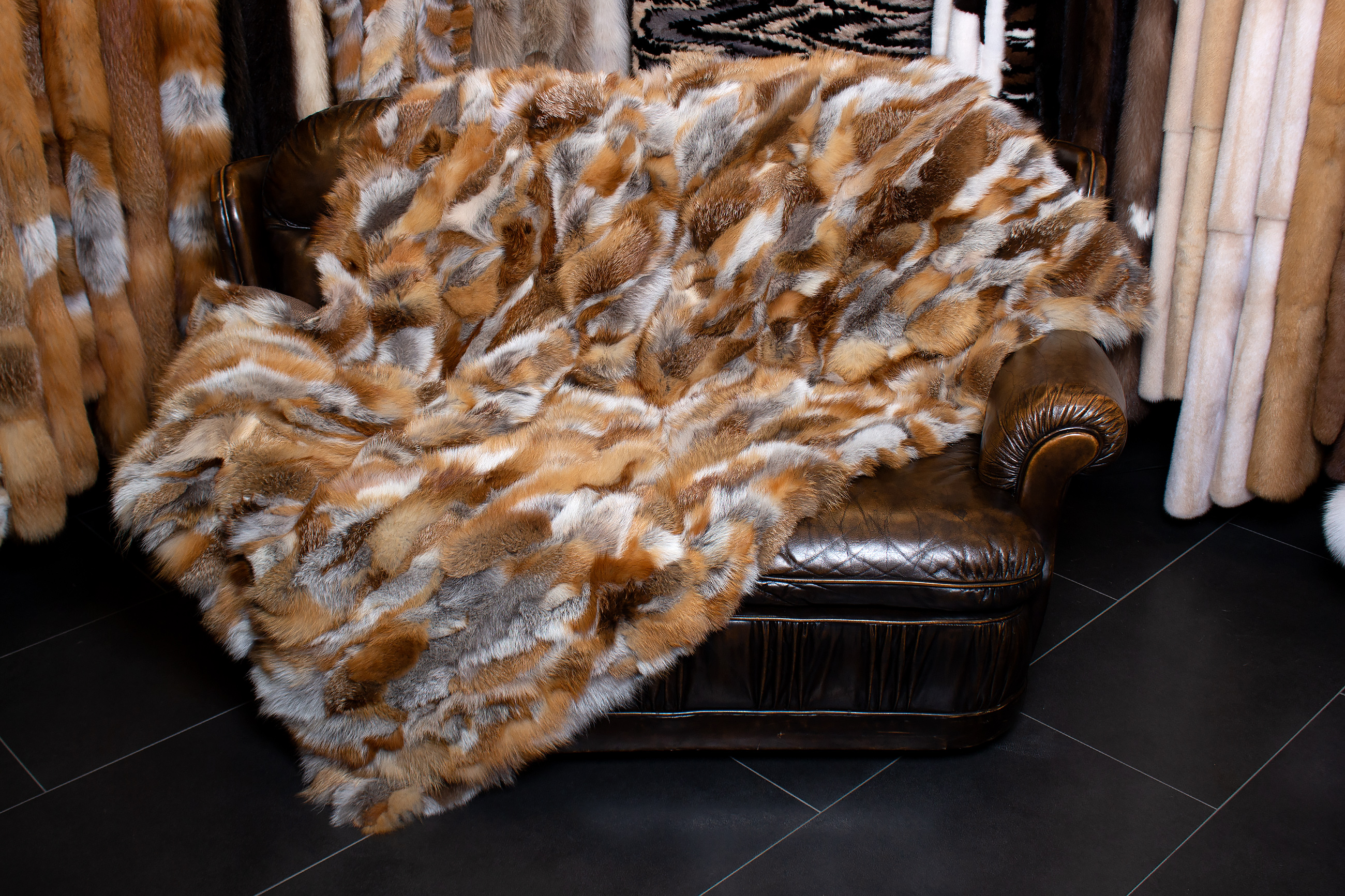 Genuine Red Fox Fur Blanket - Wild Fur