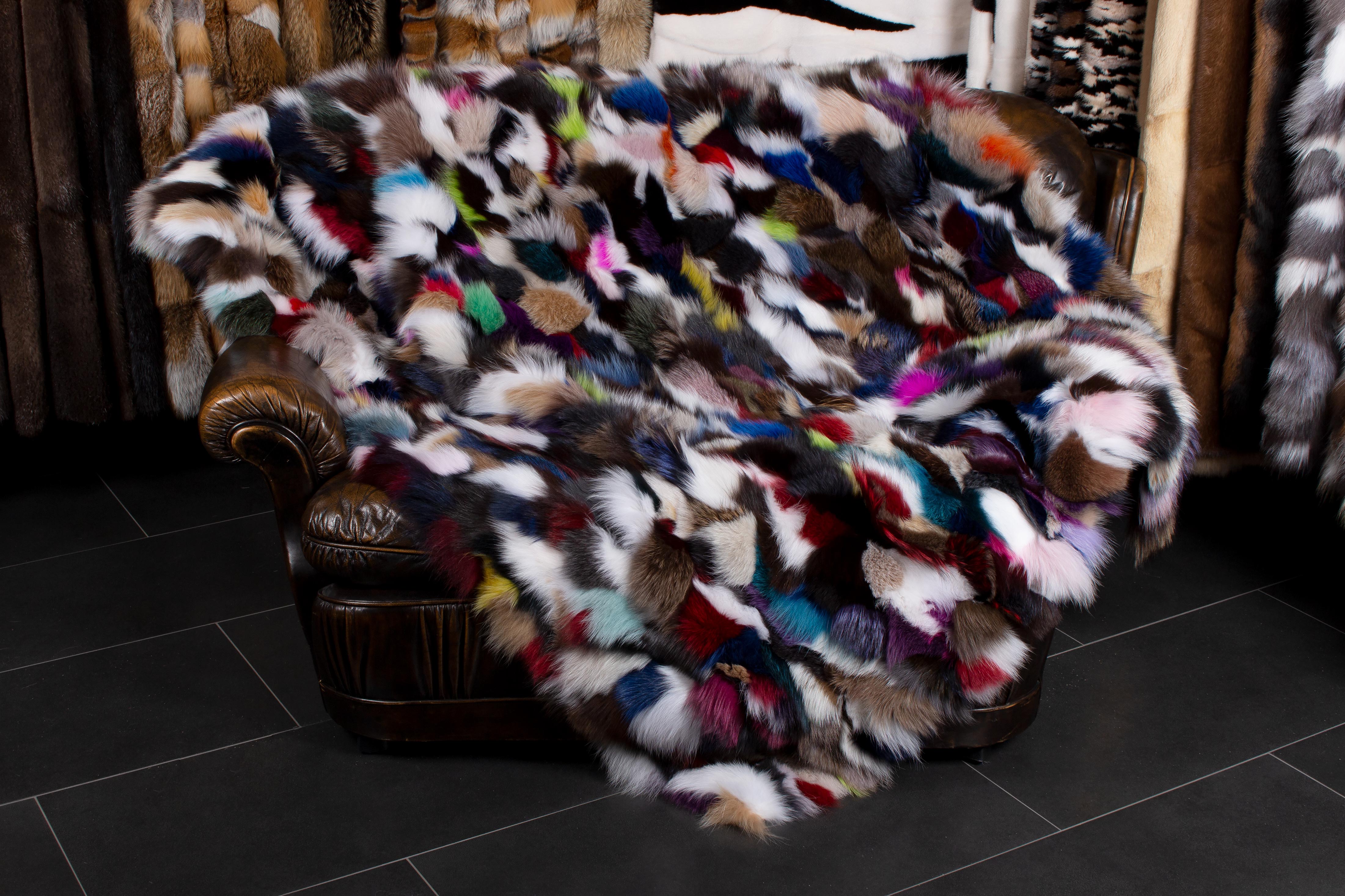 Multicolor Fur Blanket from Blue Fox Pieces