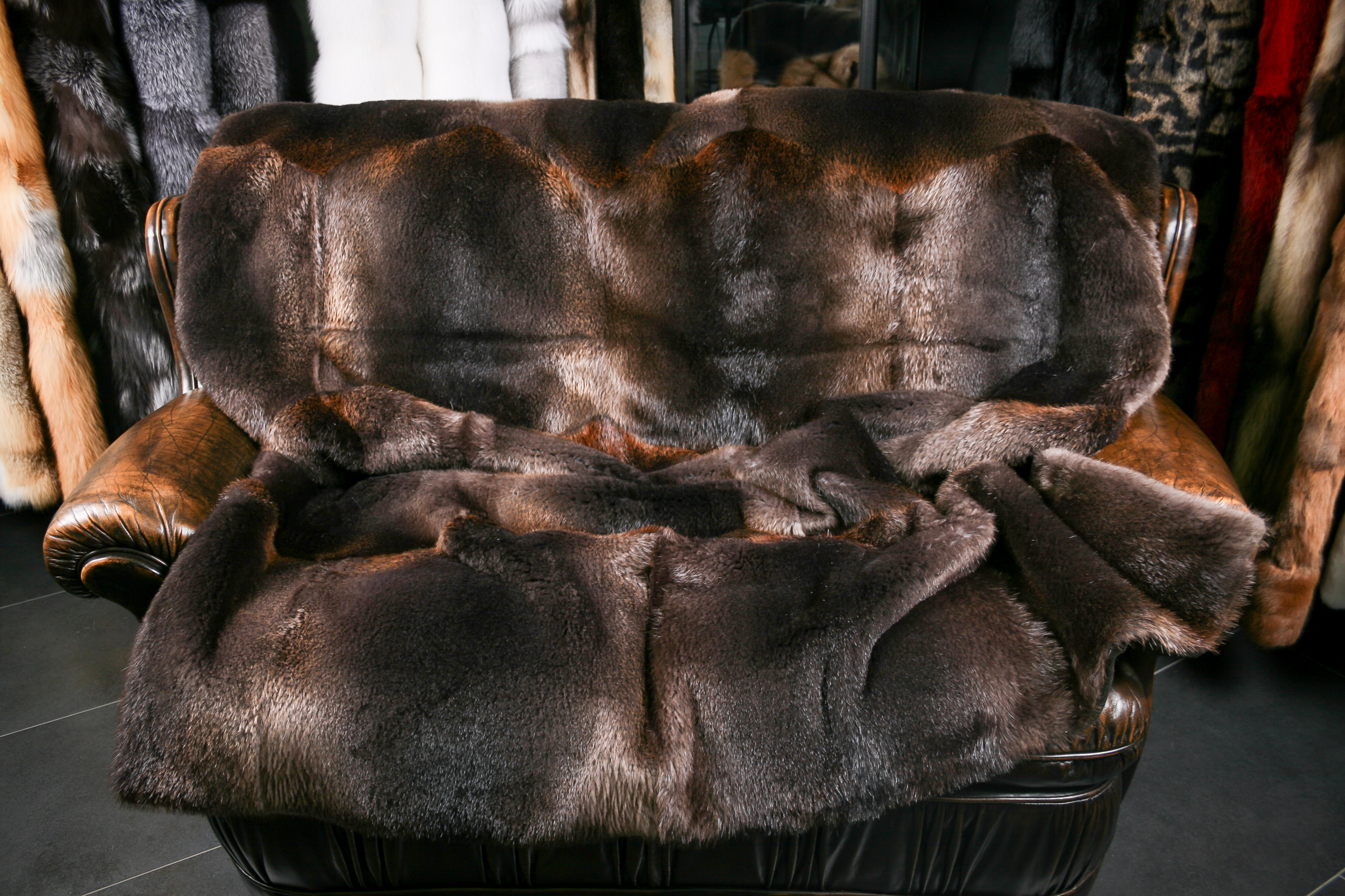 Fur blanket from Canadian beaver skins "Winter Dream"
