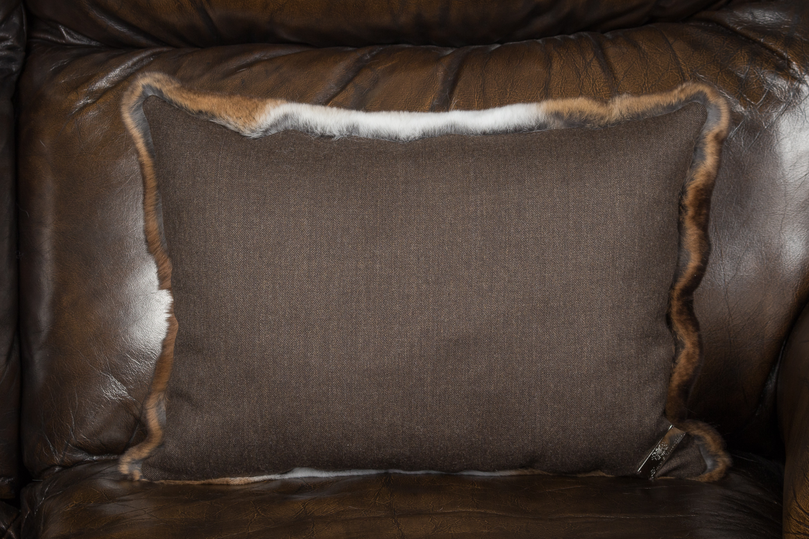Soft Castor Rex Rabbit Fur Cushion
