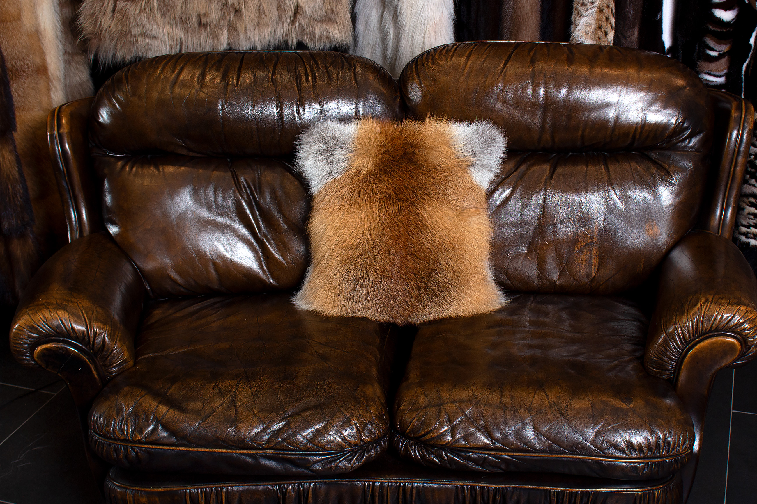 Genuine Red Fox Fur Pillow made with European Foxes