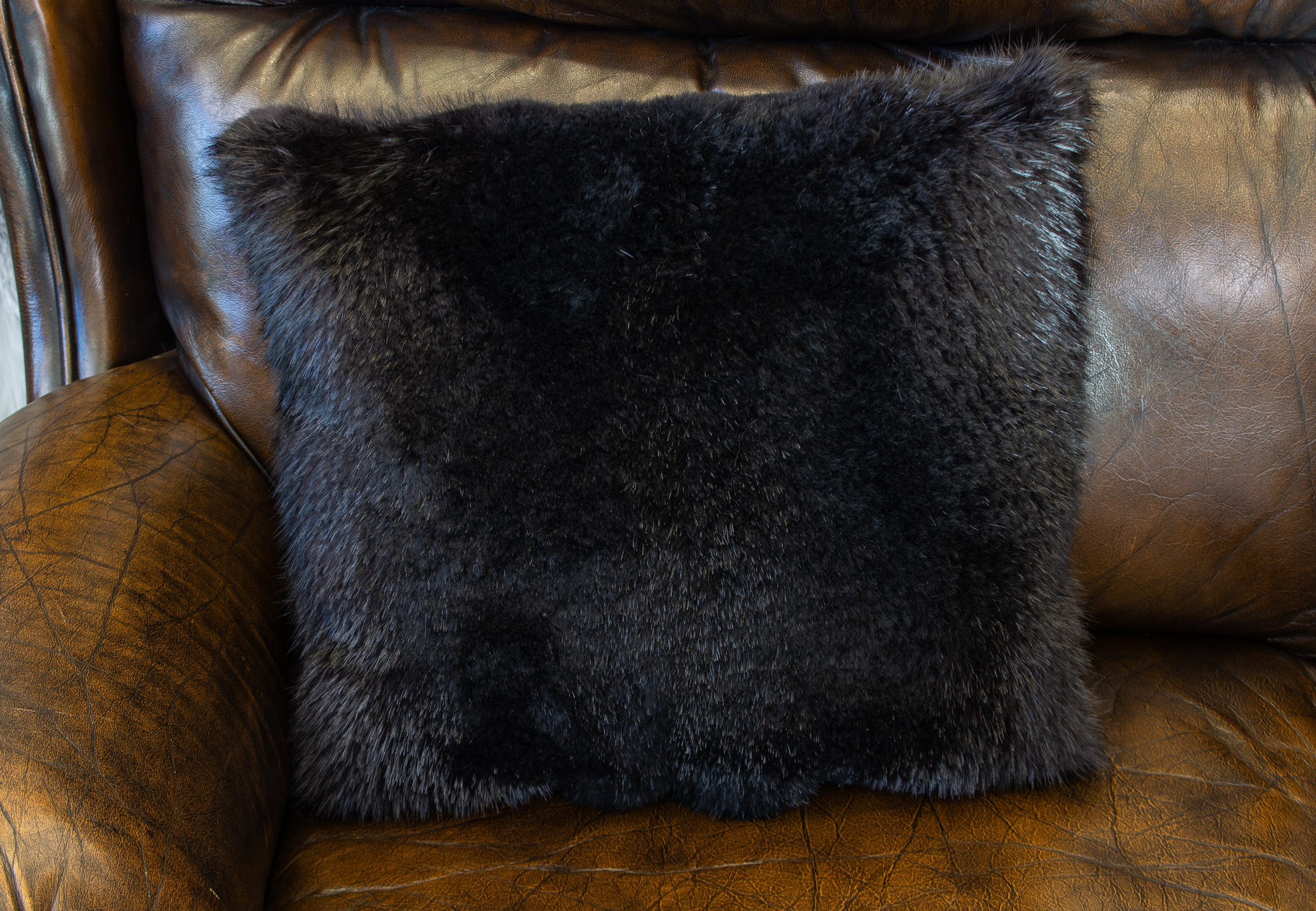 Sheared Beaver Fur Pillow