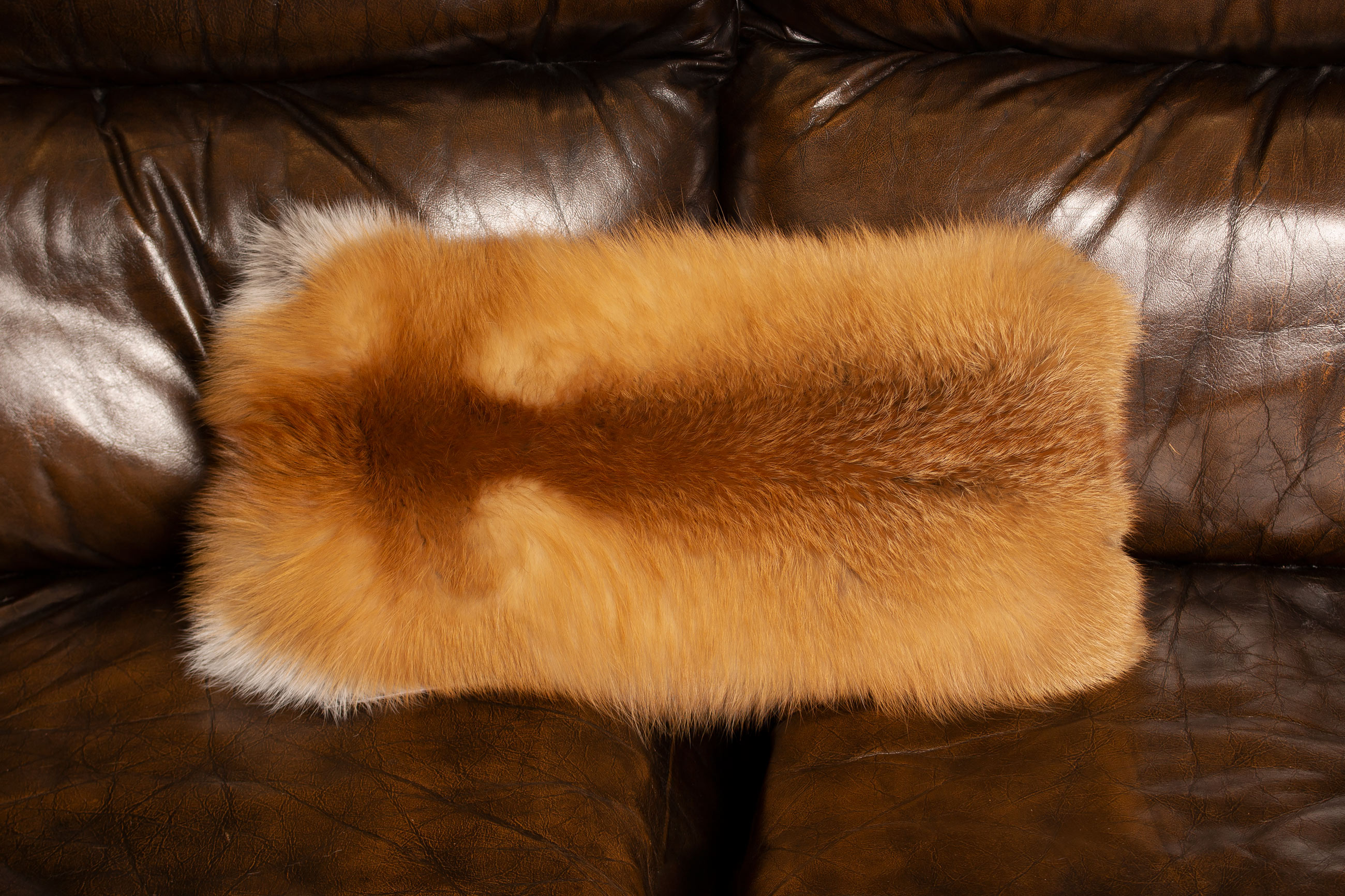 Canadian Red Fox Fur Pillow - Double Sided Real Fur