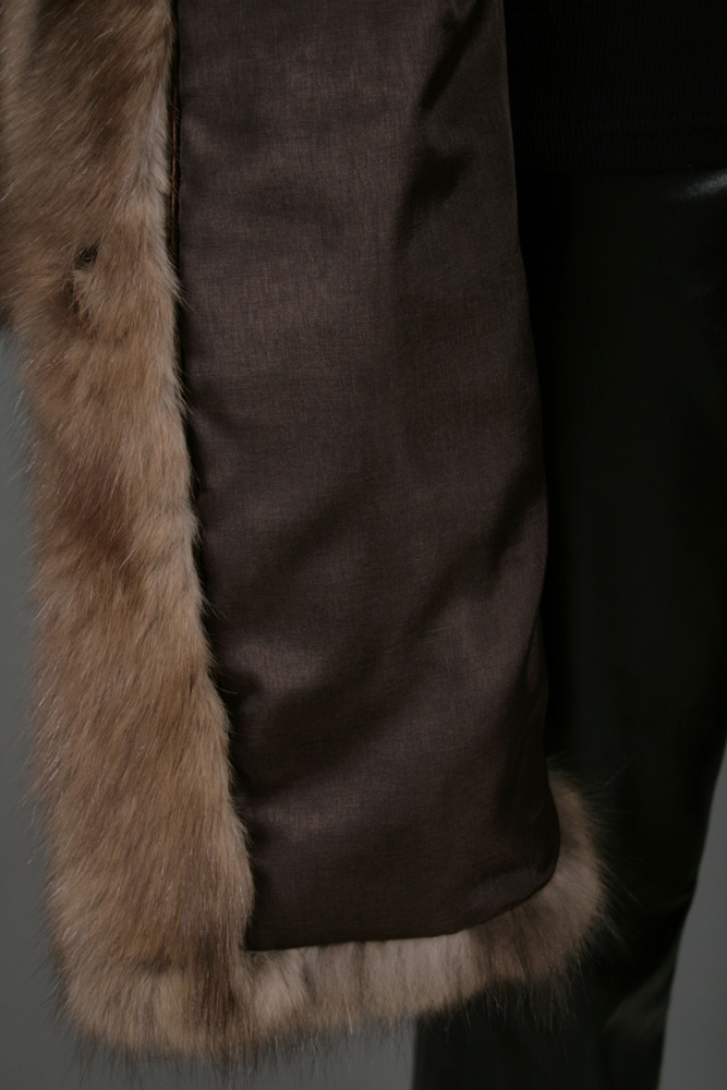 Sable fur coat made from dark bargusin sable furs