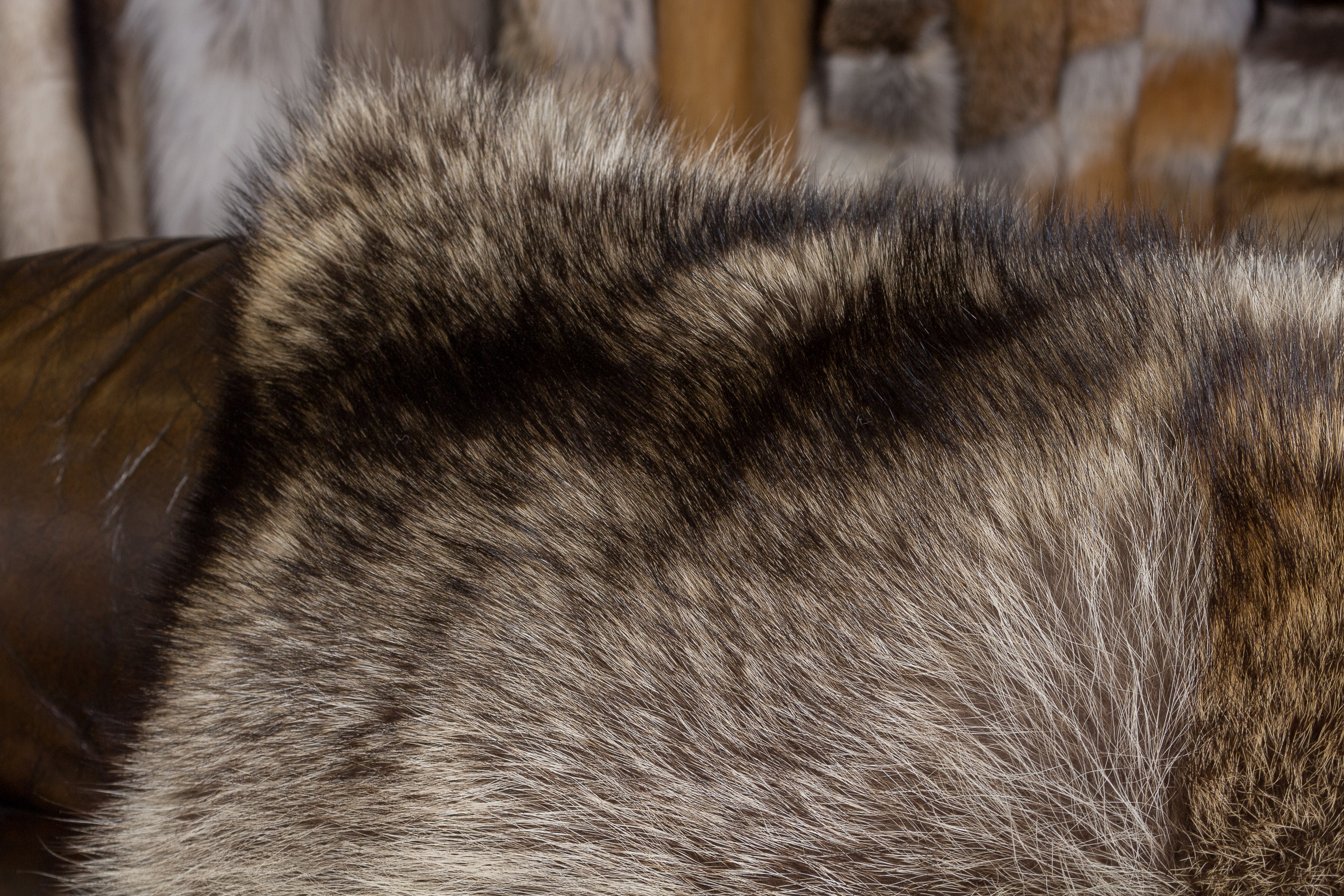 Large Canadian Raccoon Fur Pillow - Real Fur