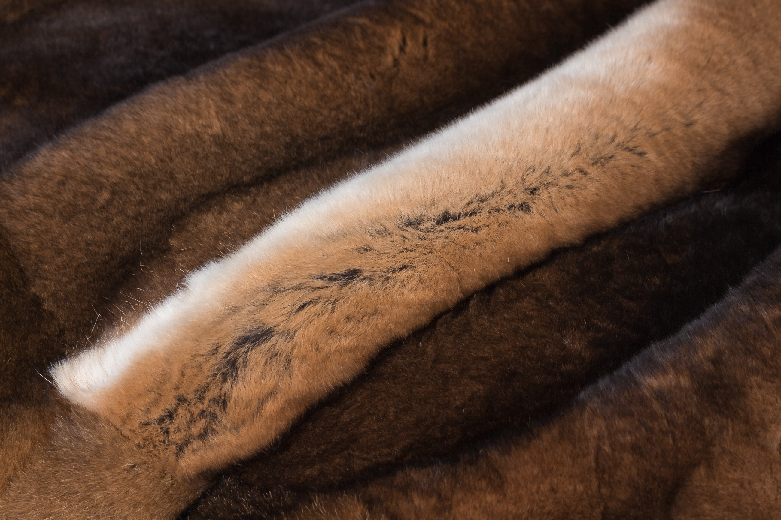 Castor Rex Rabbit Fur Blanket - Natural - very soft