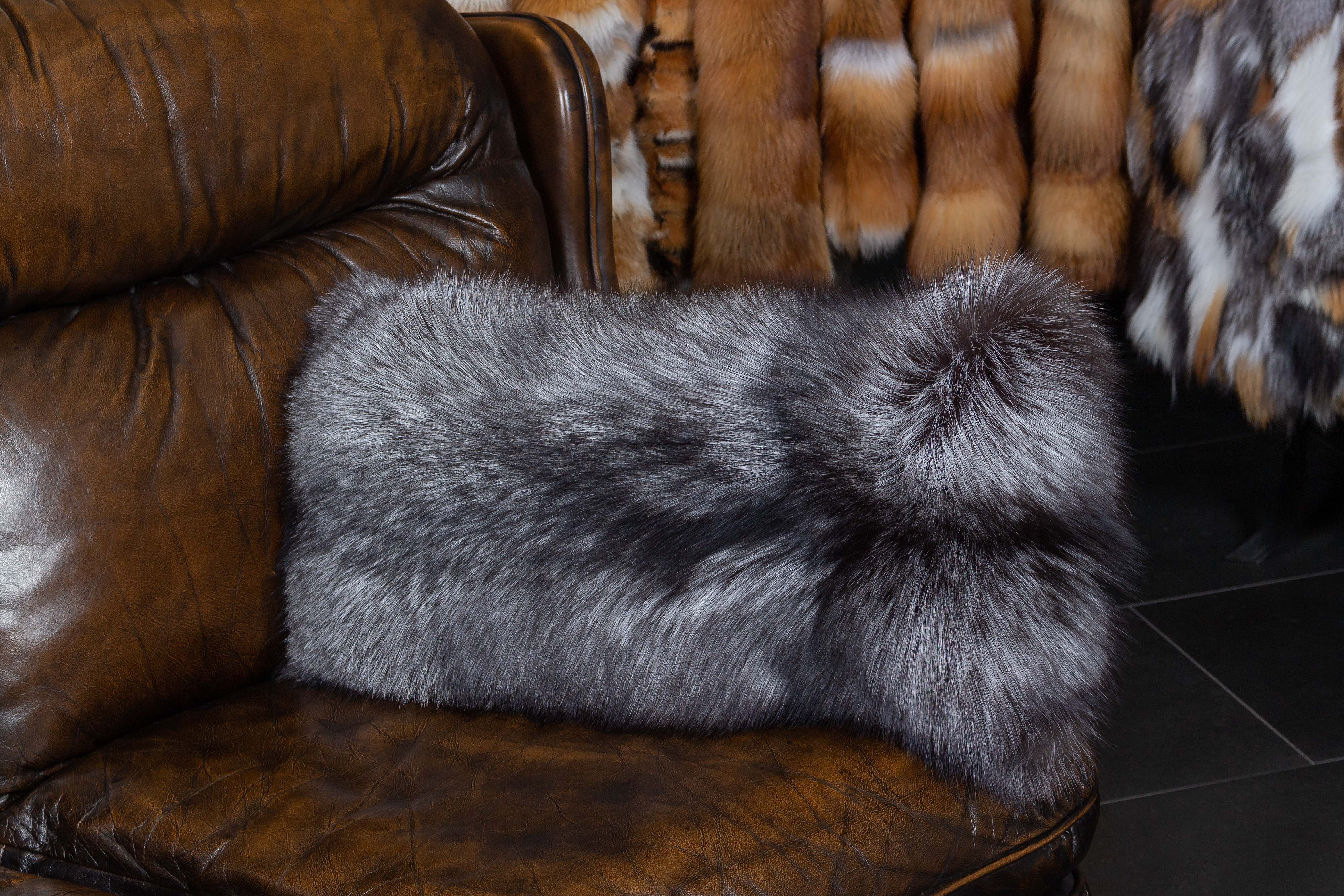 Silver Fox Fur Cushion