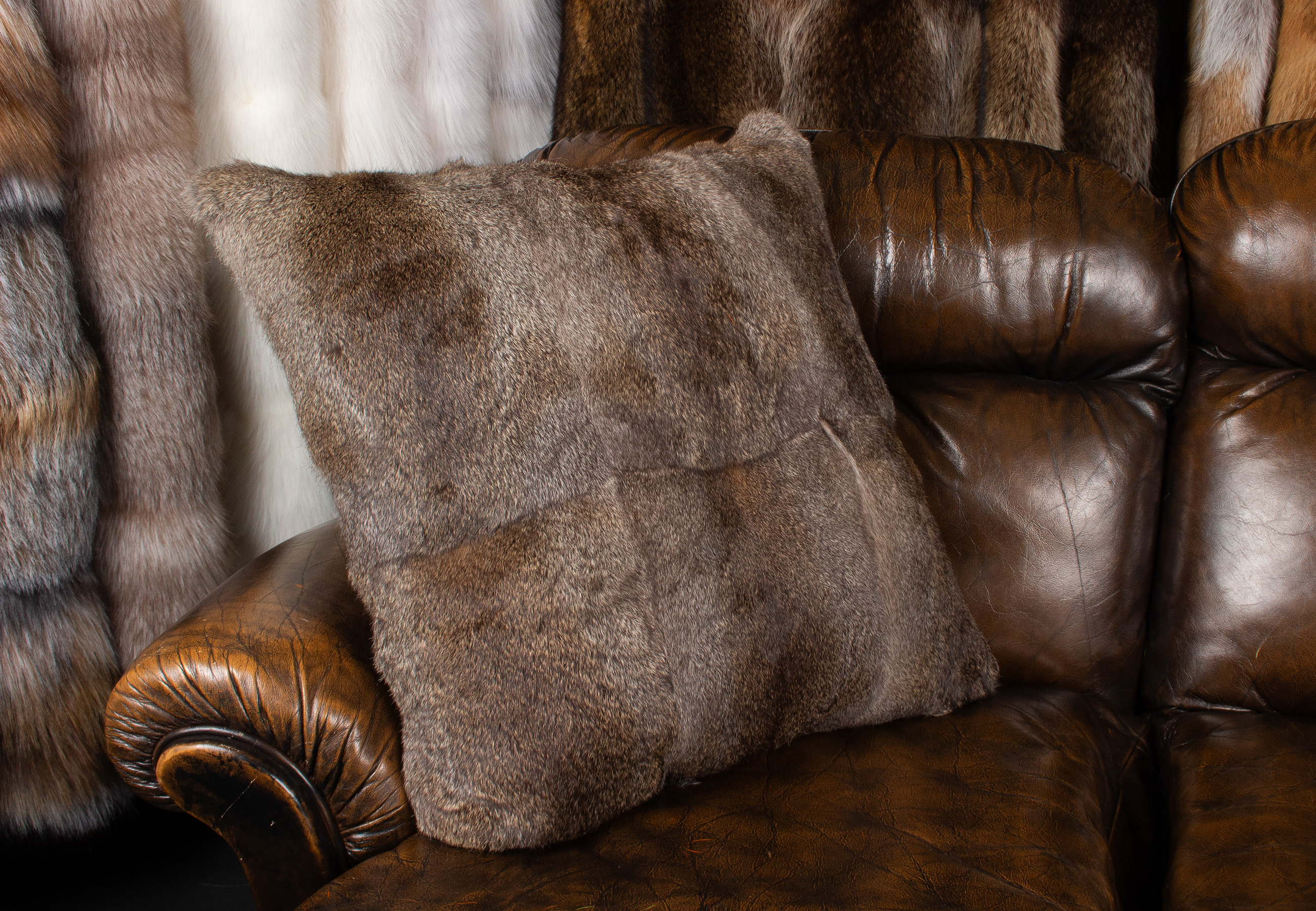 Snuggly Rabbit Fur Pillow in natural color Snuggly Rabbit Fur Pillow in natural color