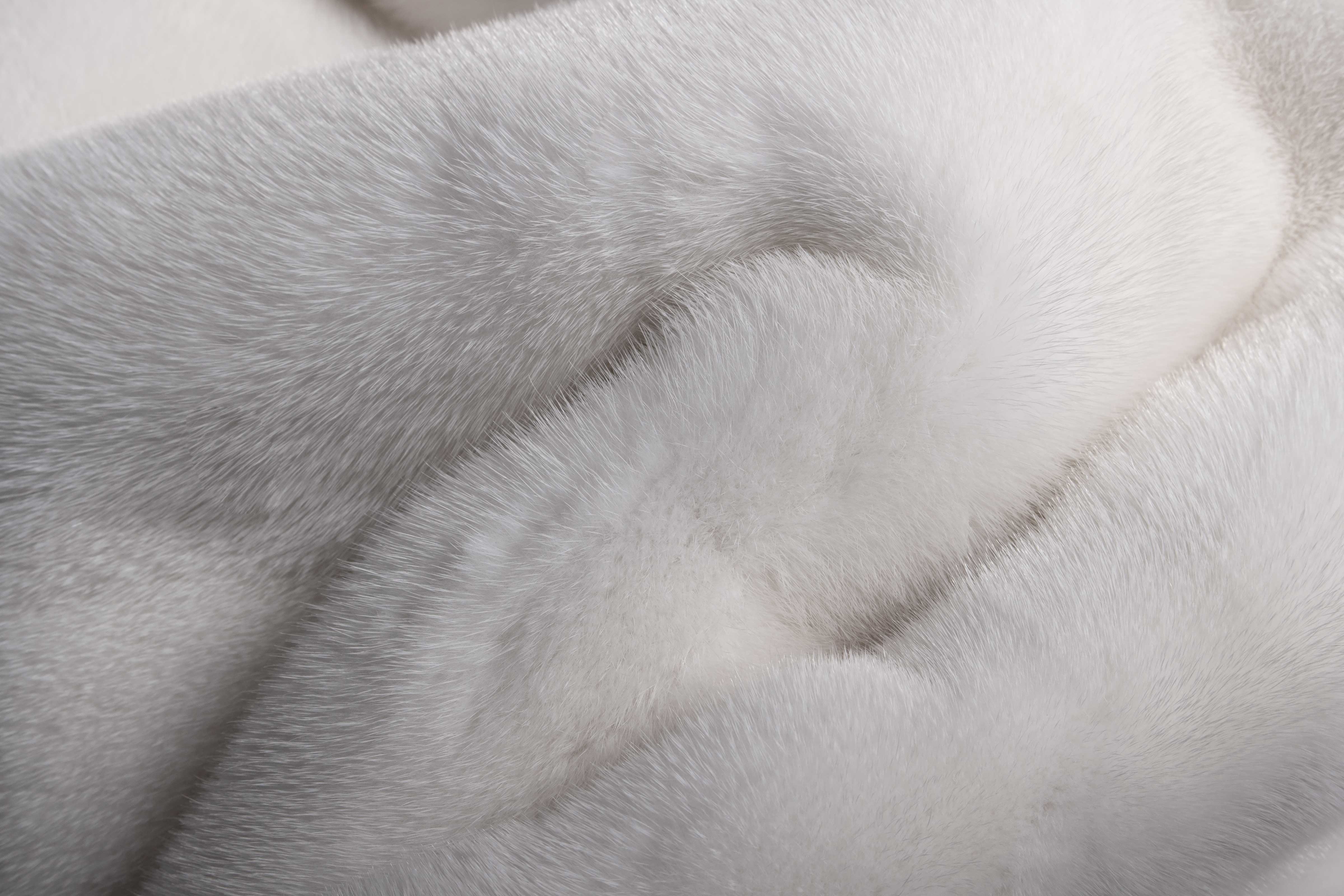 White Mink Fur Blanket - Real Fur