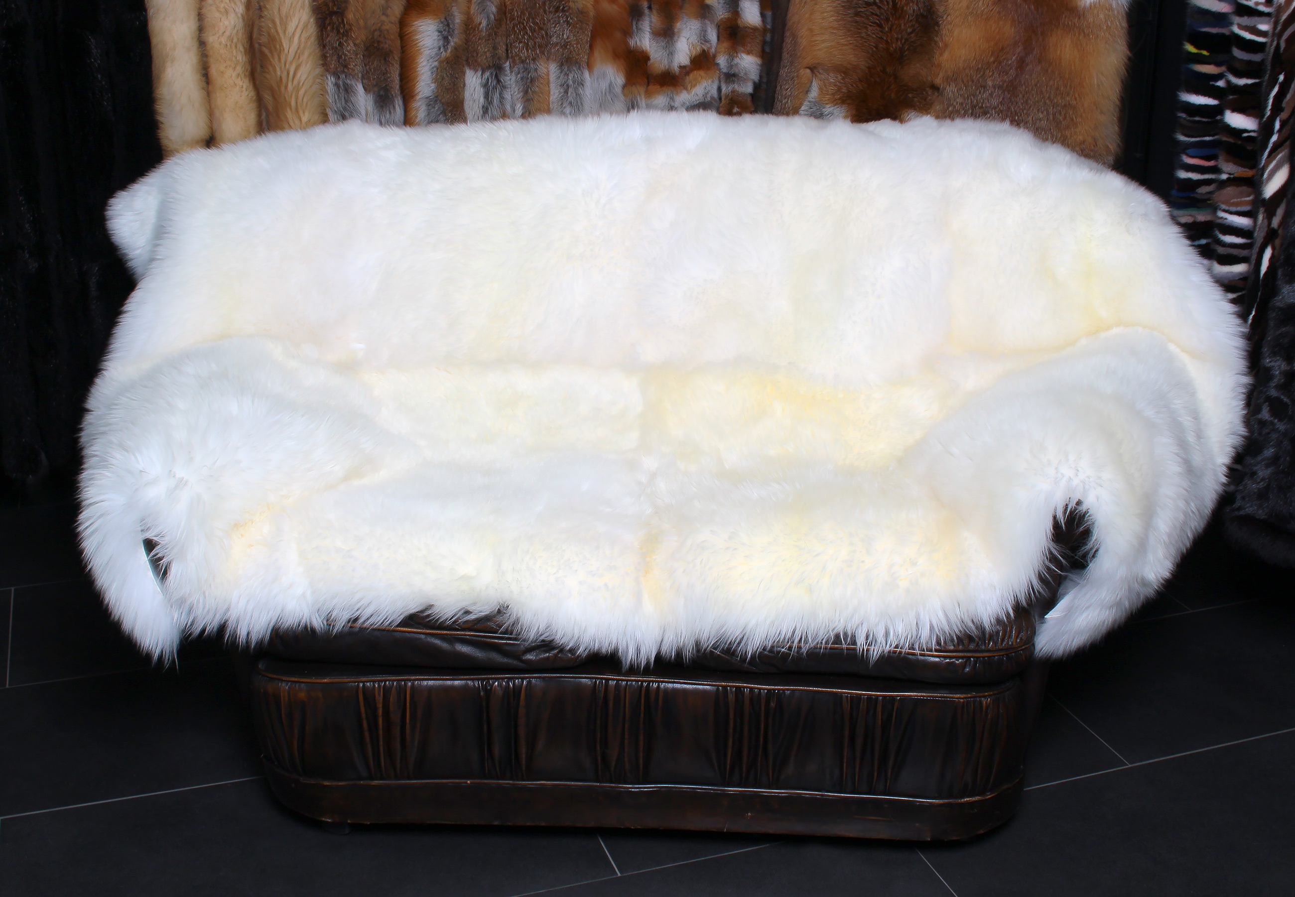 Genuine Lamb Fur Throw - Premium