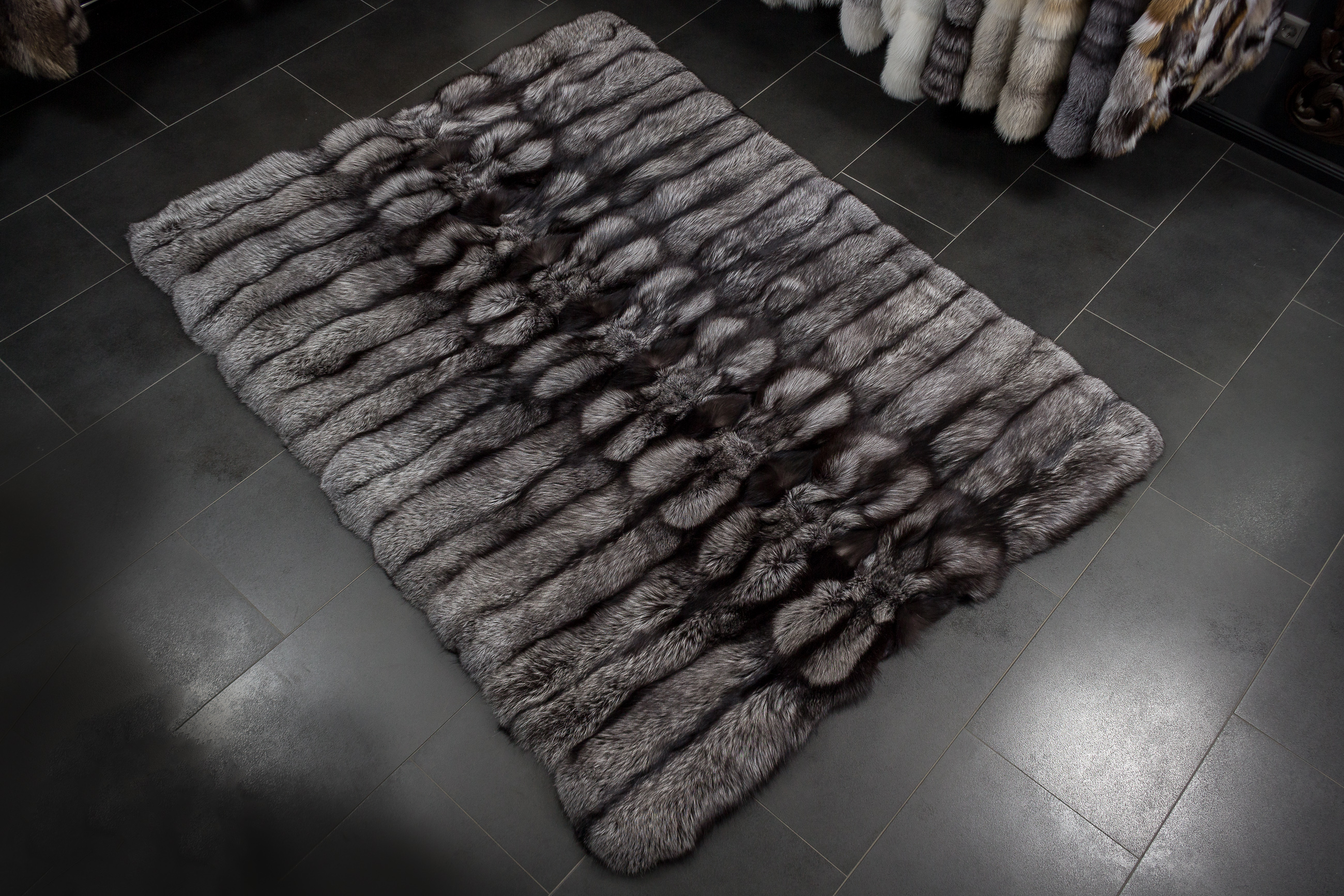 Fur Rug made with Scandinavian Silver Foxes