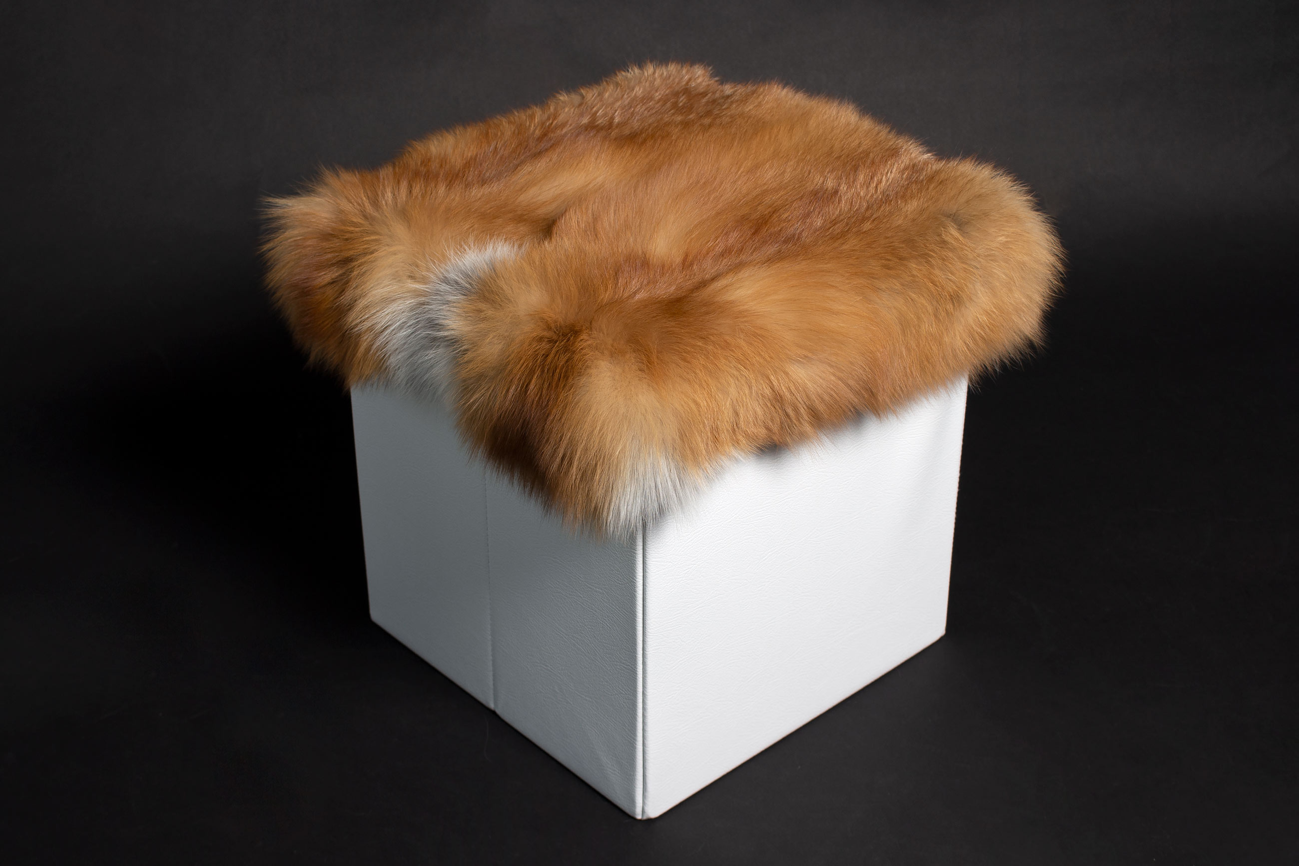 Sitting Chair with Real Canadian Red Fox Fur
