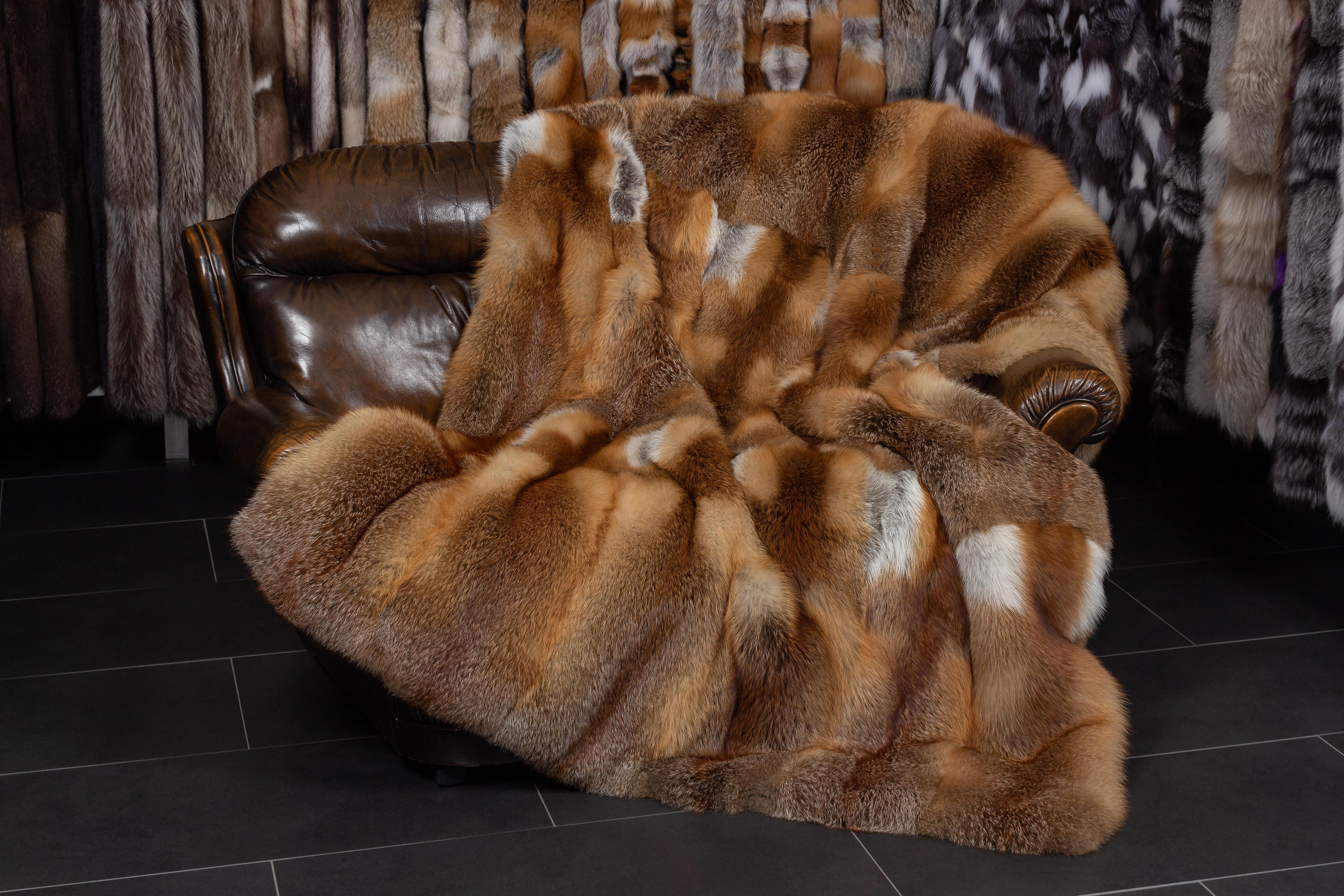 European Red Fox Fur Blanket