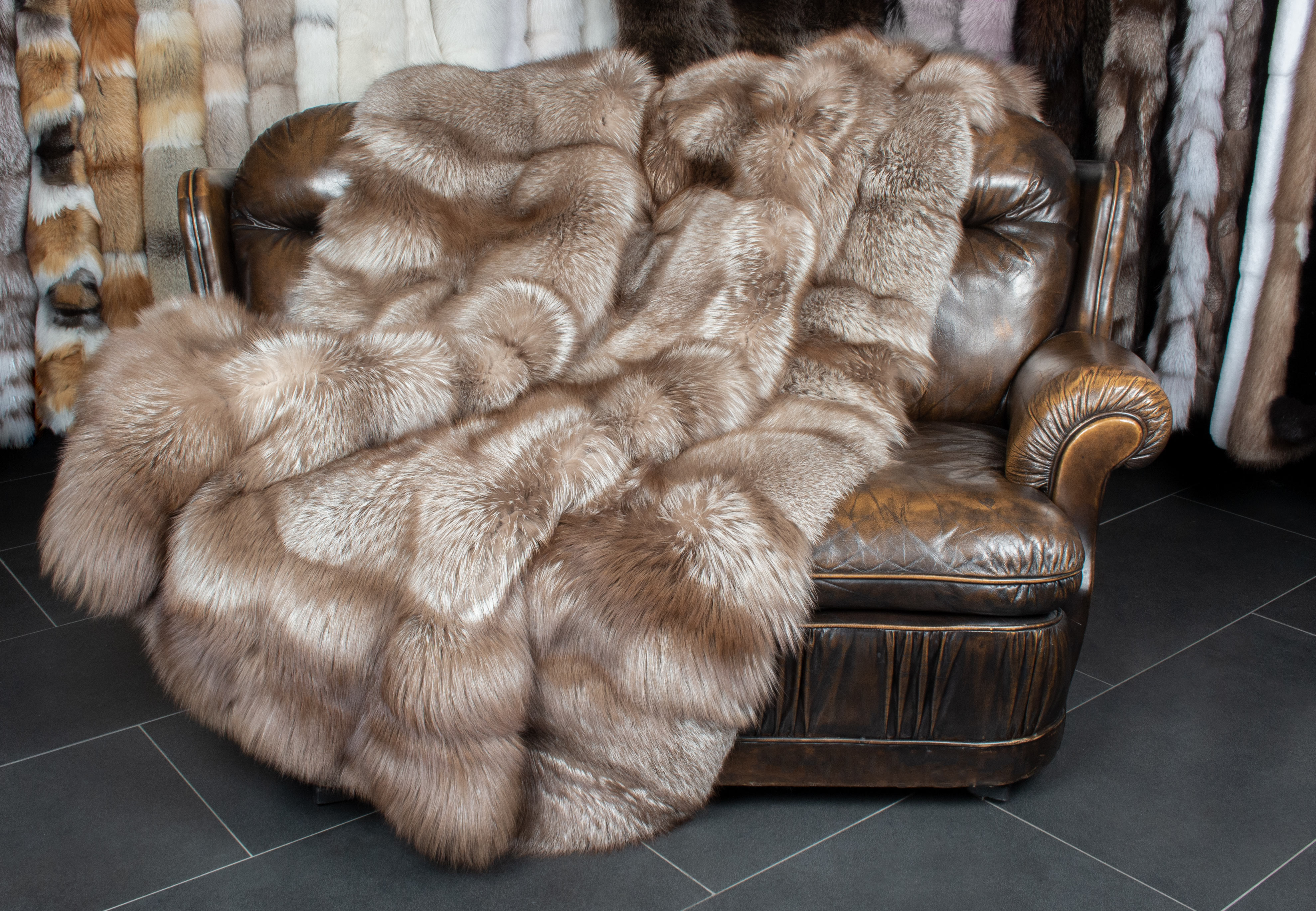 Amber Fox Fur Blanket