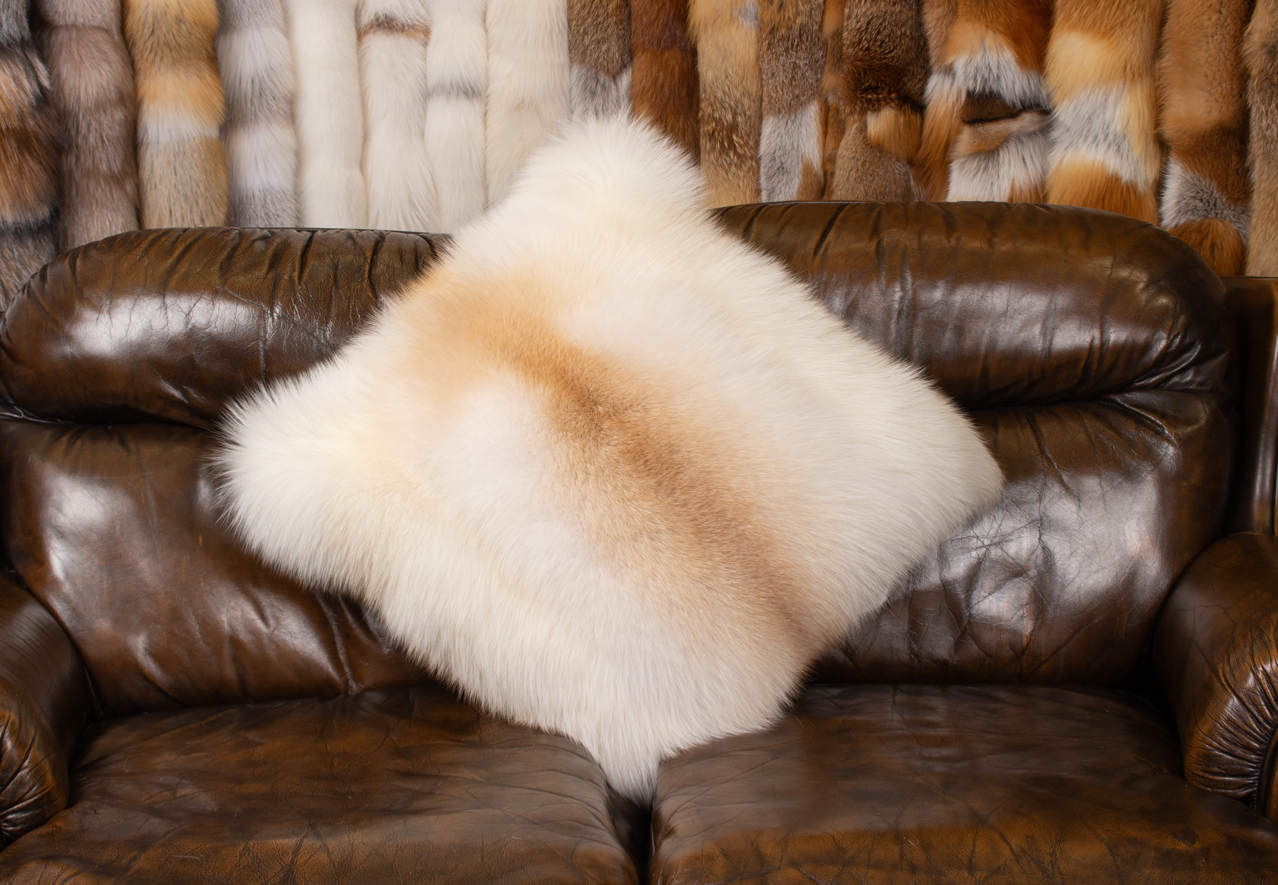 Luxurious Apricot Fox Fur Cushion Luxurious Apricot Fox Fur Cushion