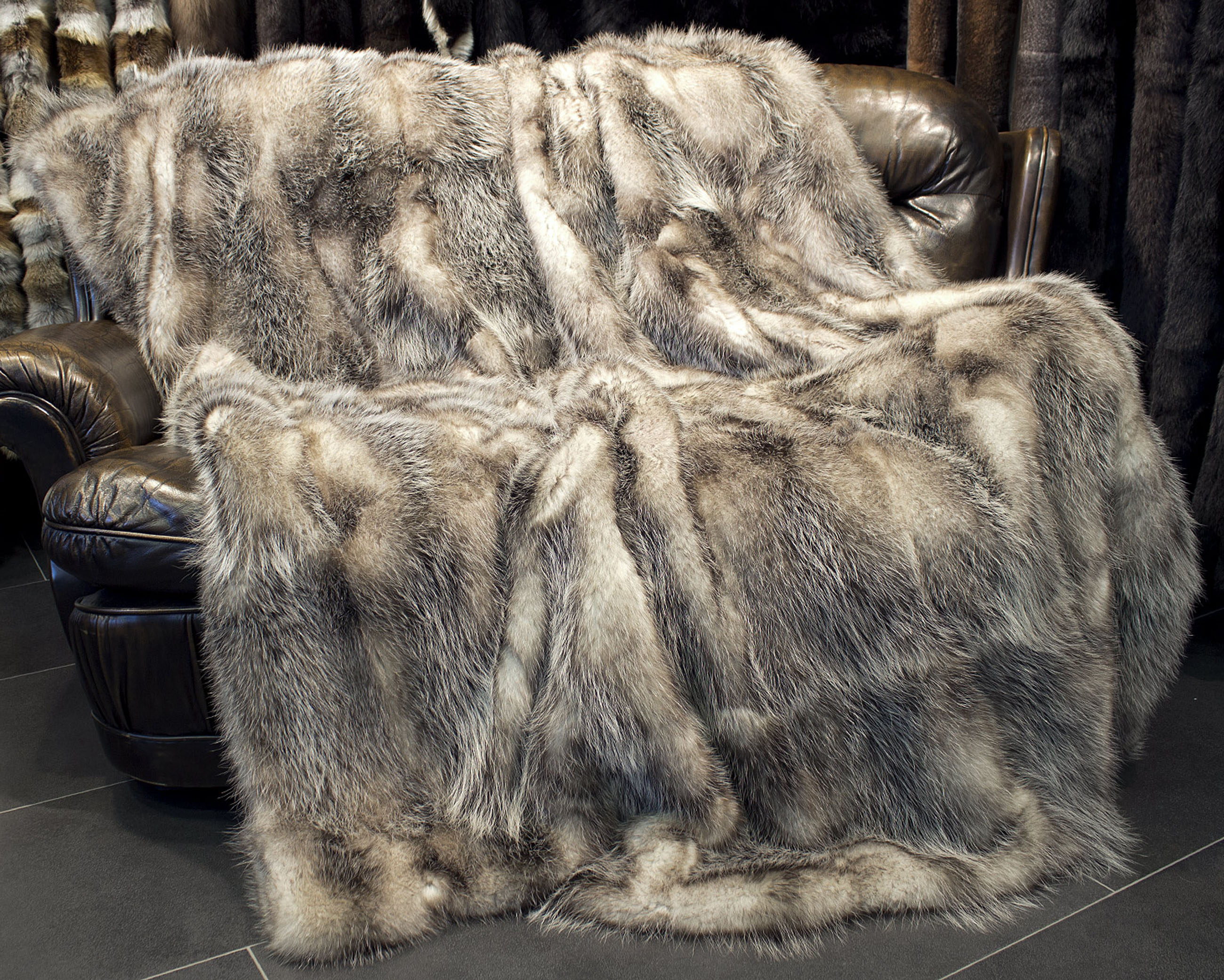 North American Opossum Fur Blanket