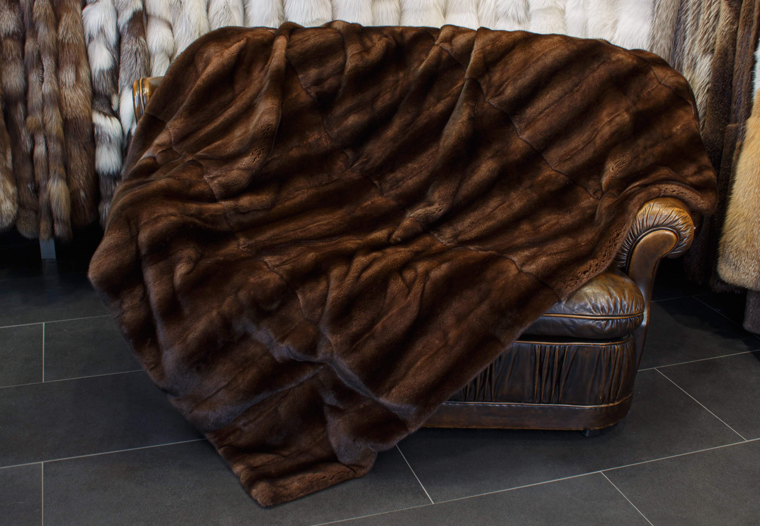 Light-brown Mink Fur Throw Light-brown Mink Fur Throw
