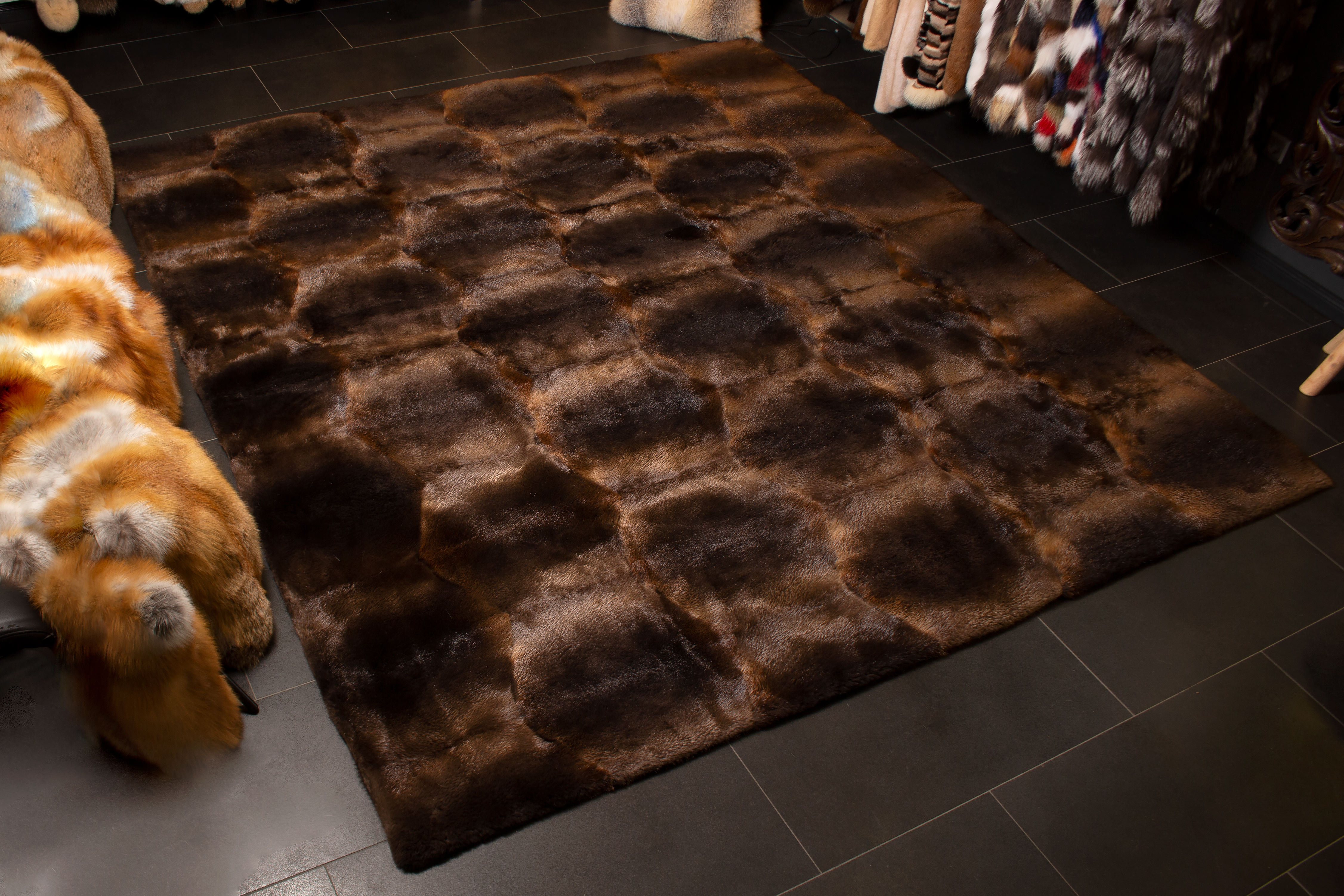 Beaver Fur Carpet for the Living Room