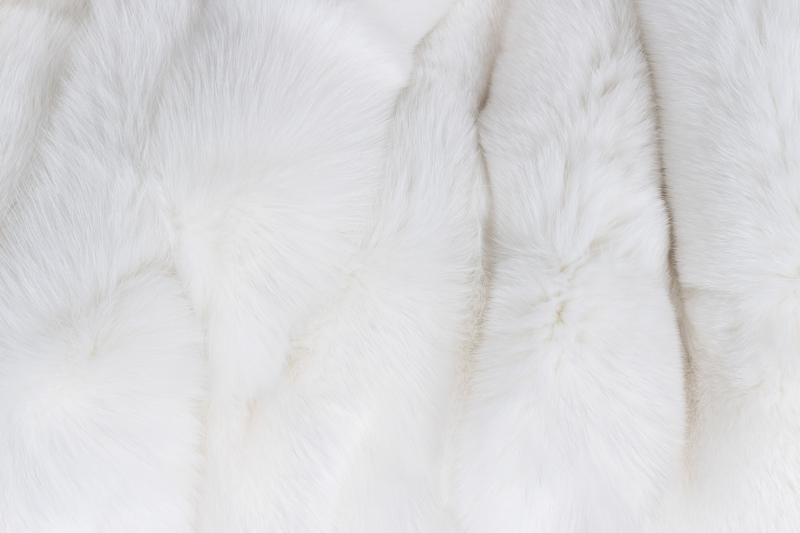 SAGA Shadow fox fur blanket white - with cashmere lining in ivory