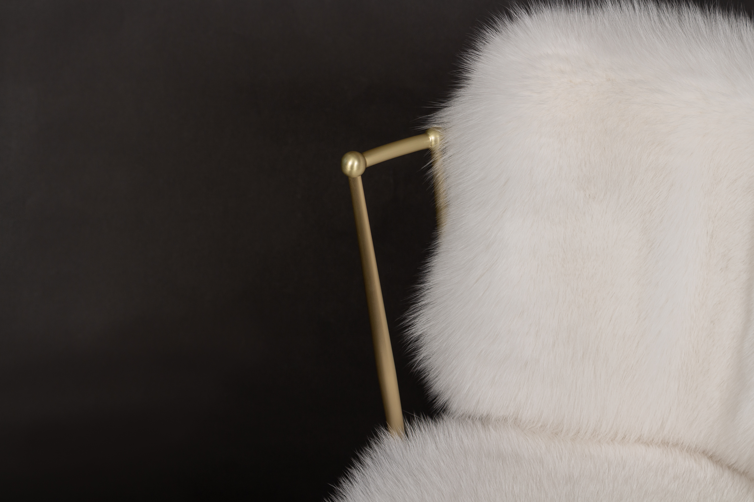 Elegant Shadow Fox Fur Chair