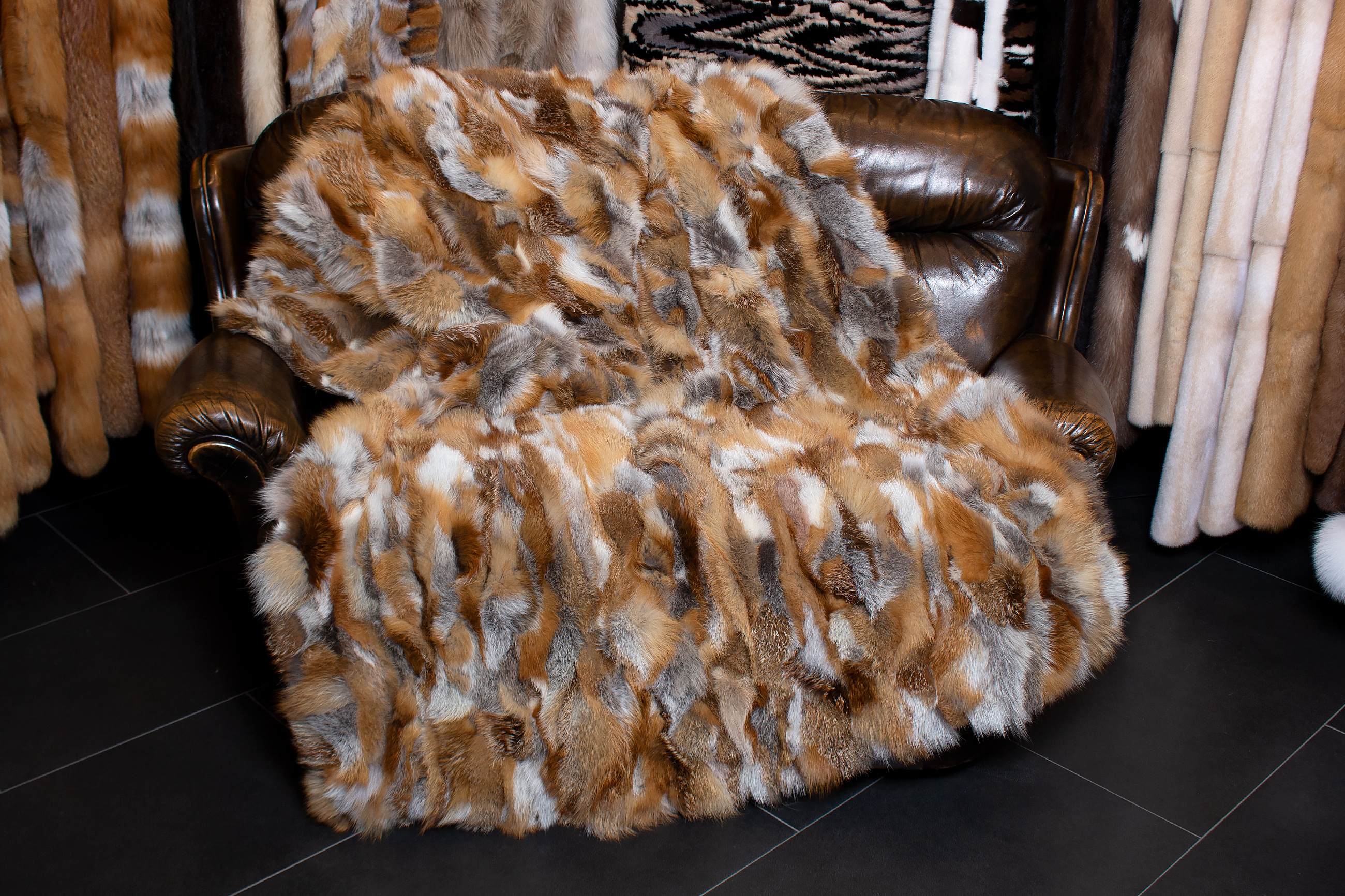 Genuine Red Fox Fur Blanket - Wild Fur