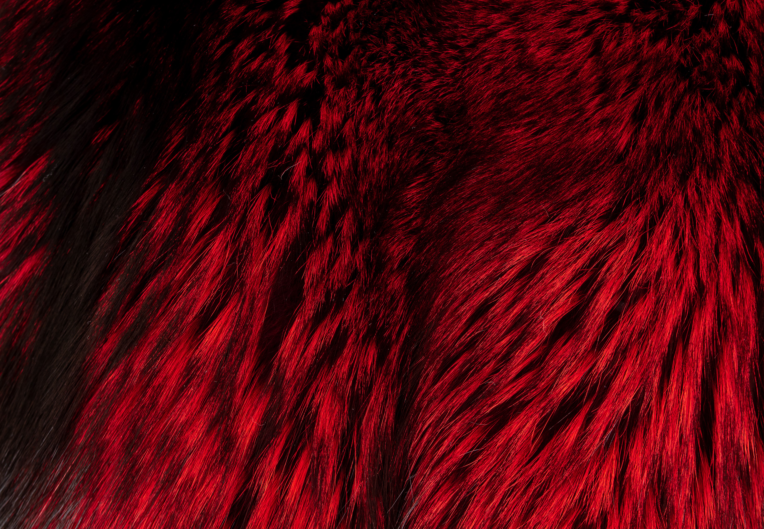 Noble Silver Fox Fur Pillow in Red
