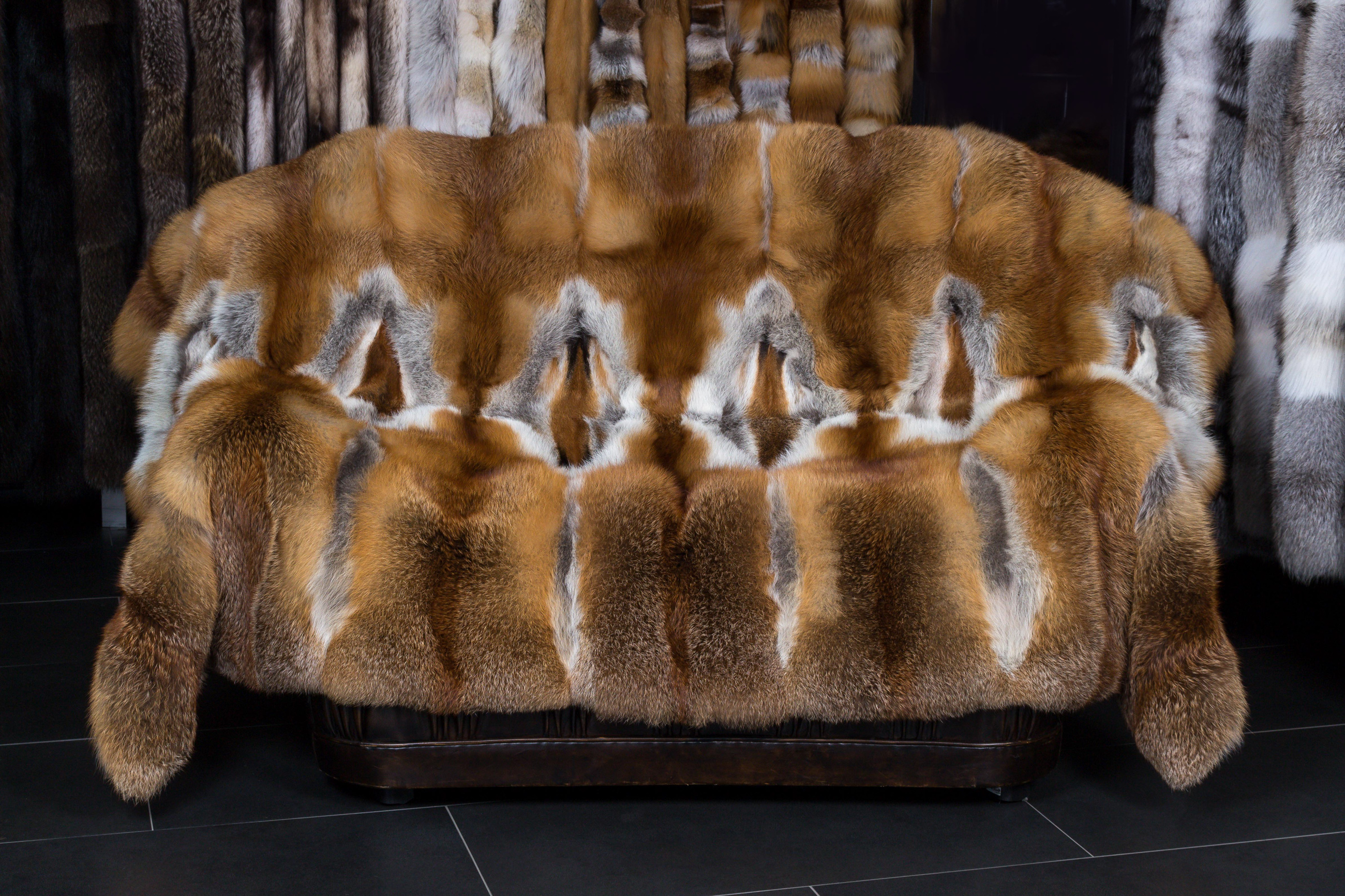 European Red Fox Fur Blanket - basic style