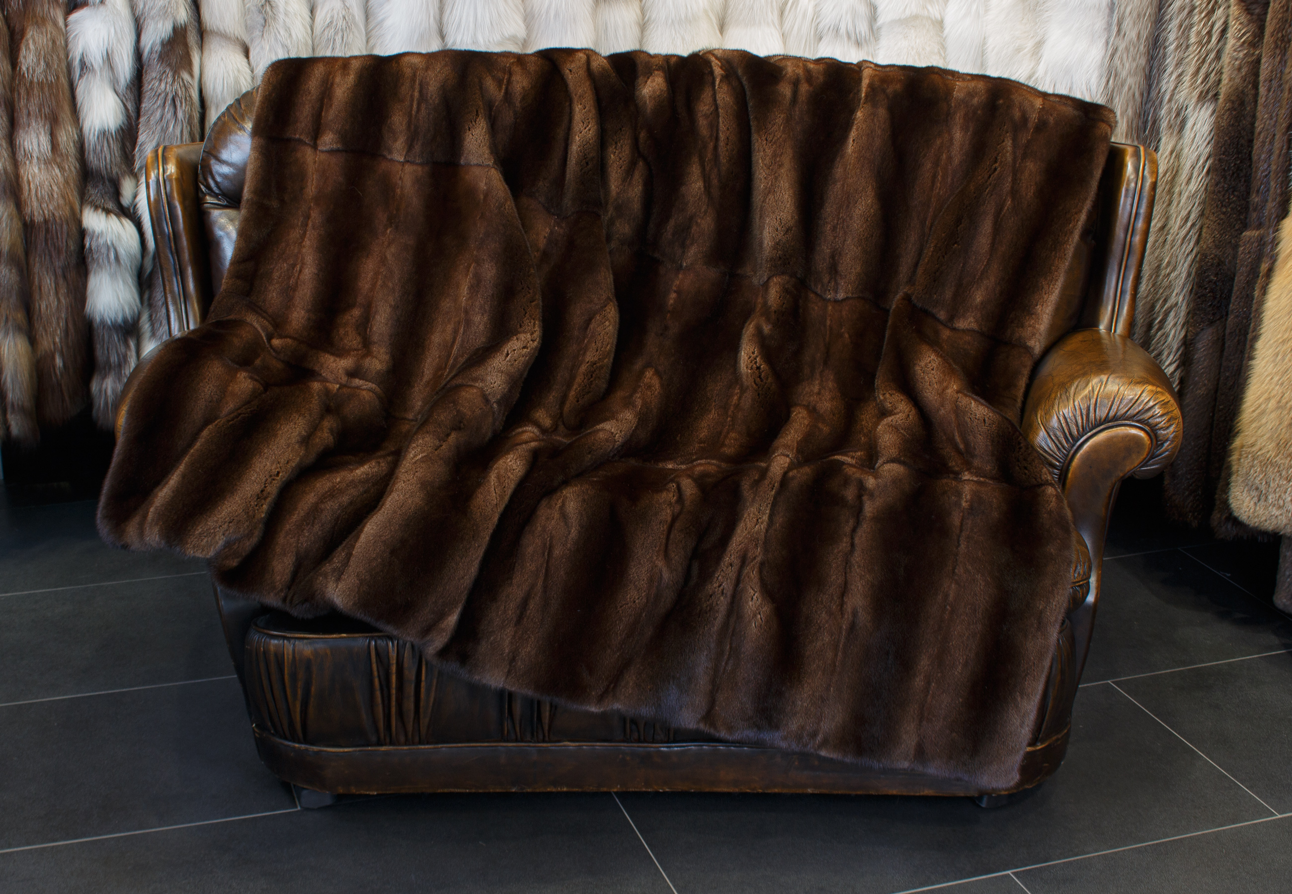 Light-brown Mink Fur Throw
