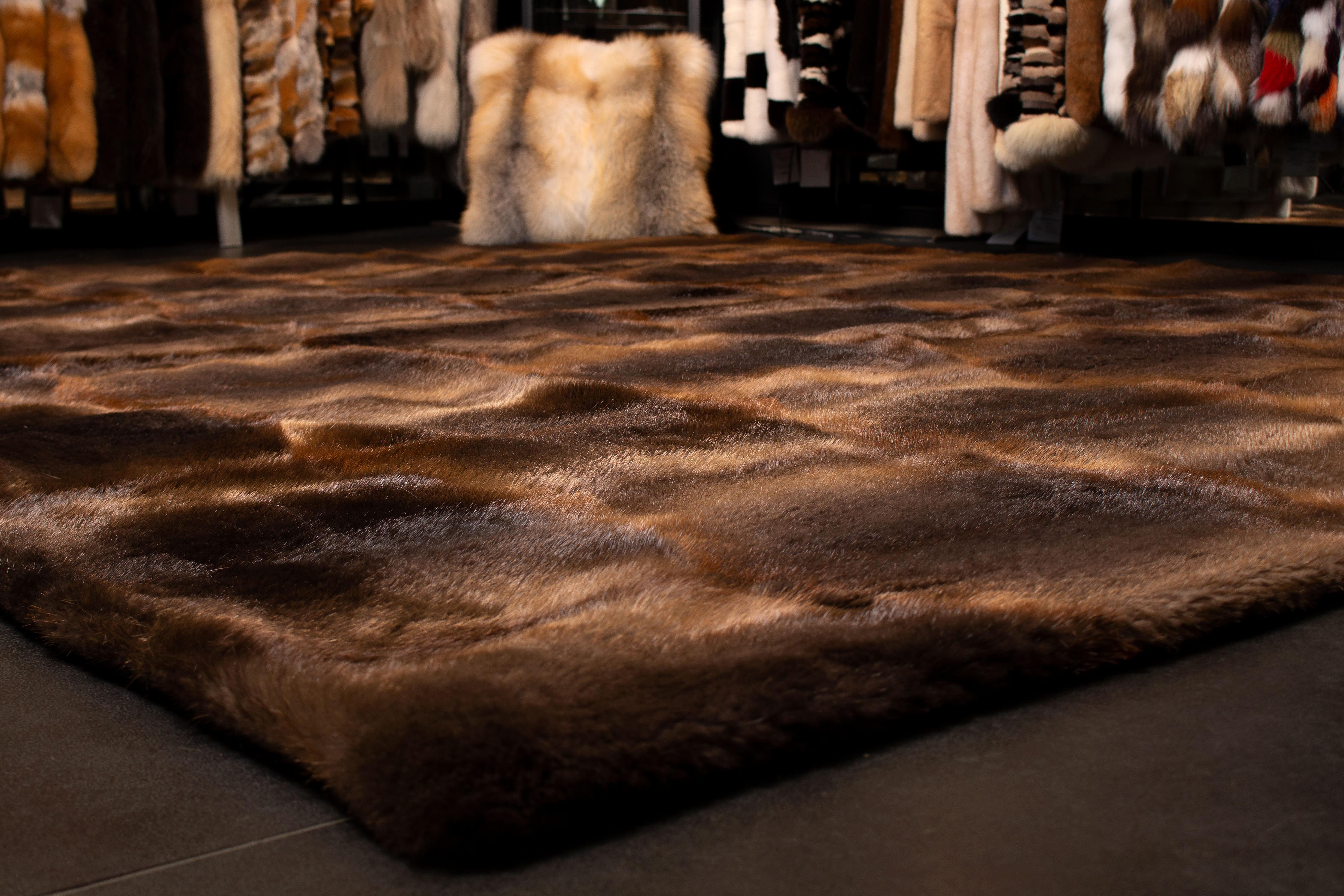 Beaver Fur Carpet for the Living Room