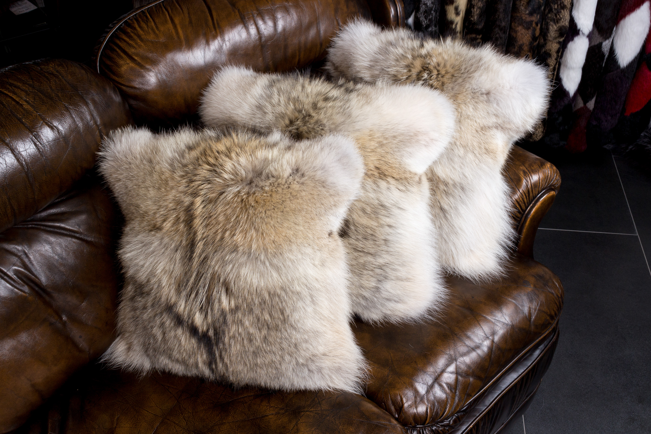 Candian Coyote Fur Cushion