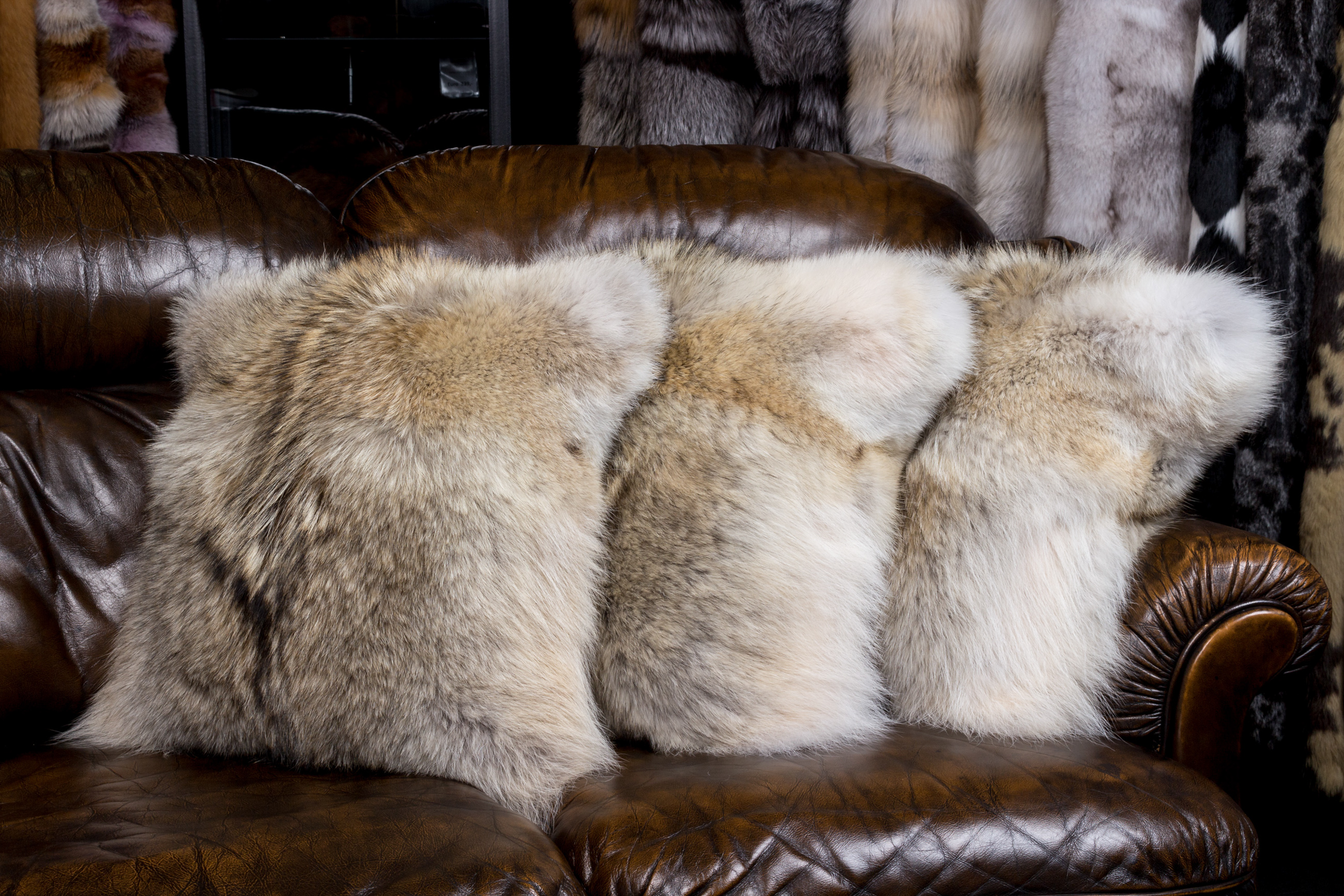 Candian Coyote Fur Cushion