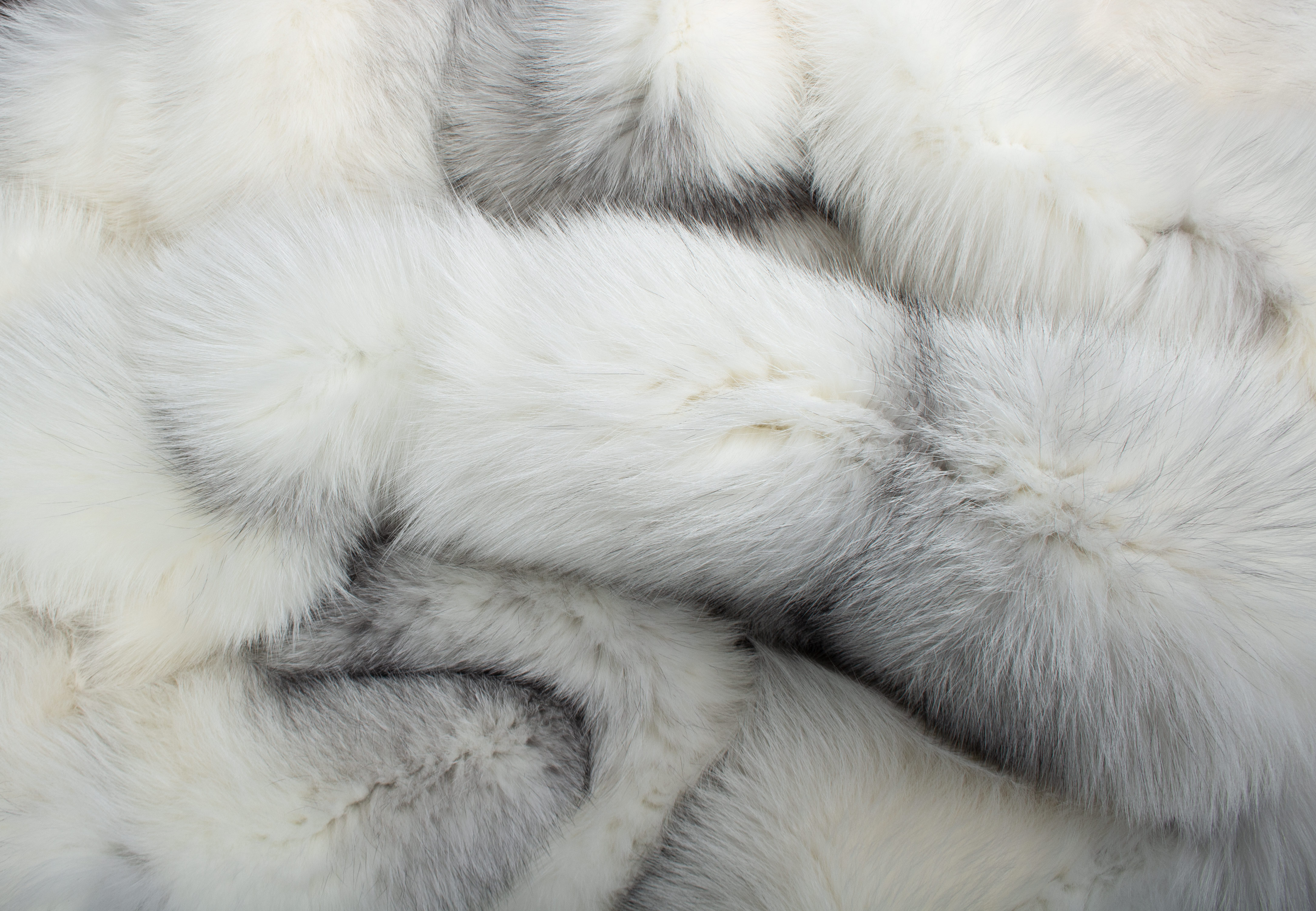 Arctic Marble Frost Fox Fur Throw