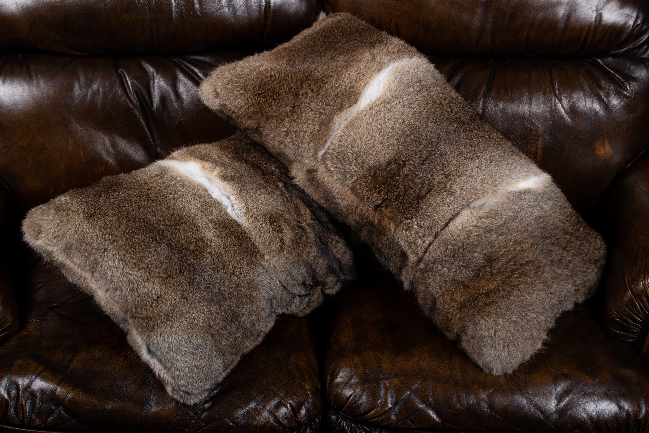 Rabbit Fur Cushion natural Color