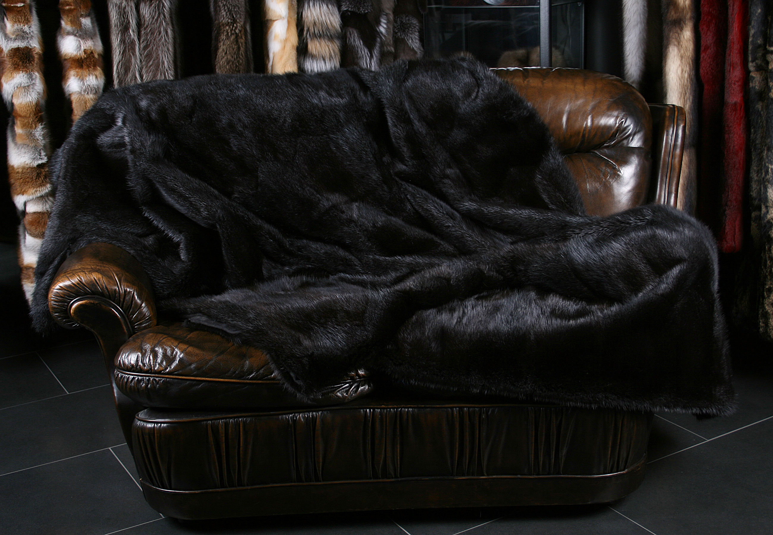 Musquash fur blanket from canadian musquash skins (Fur Harvesters)