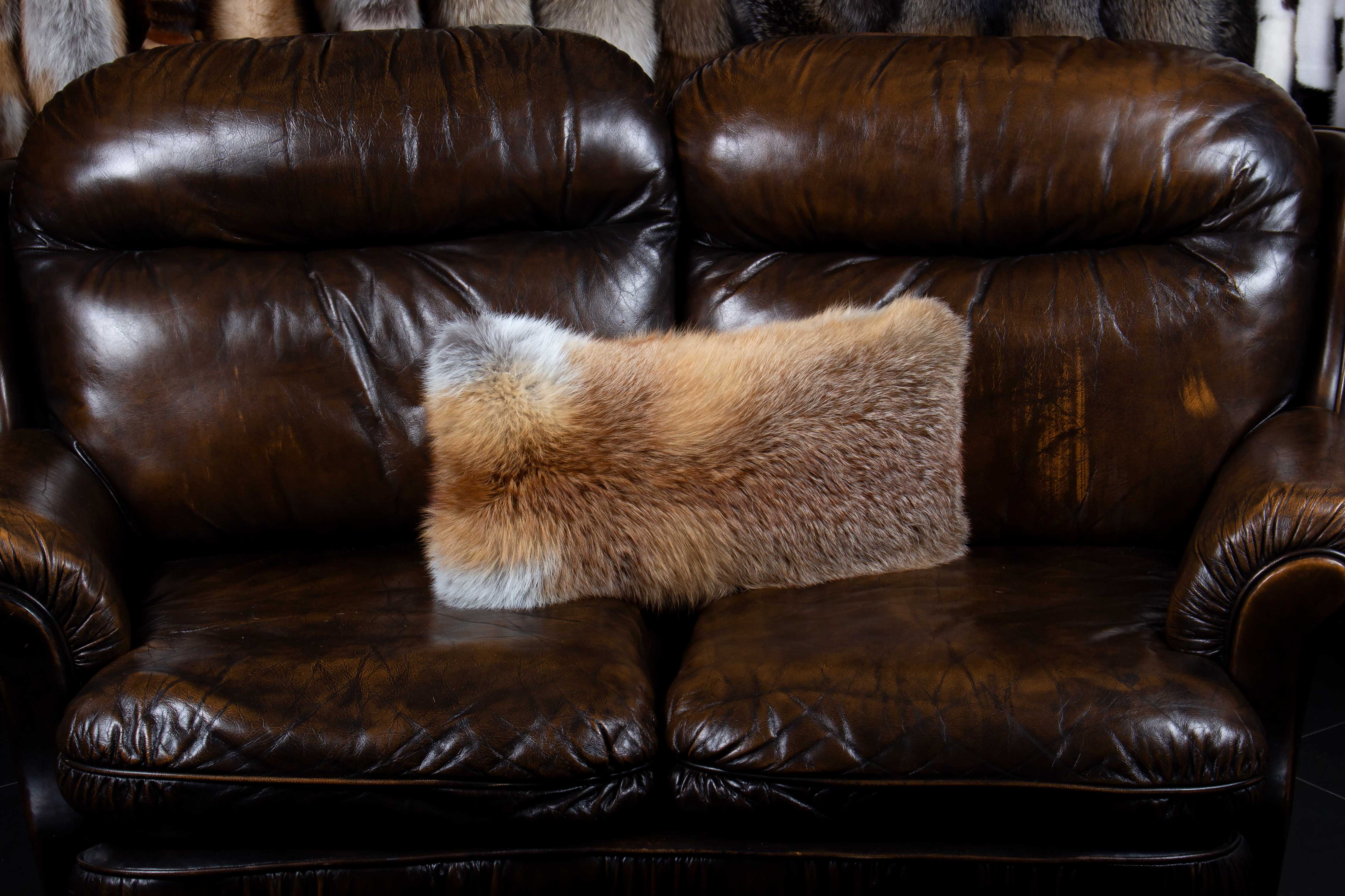 European Red Fox Fur Cushion
