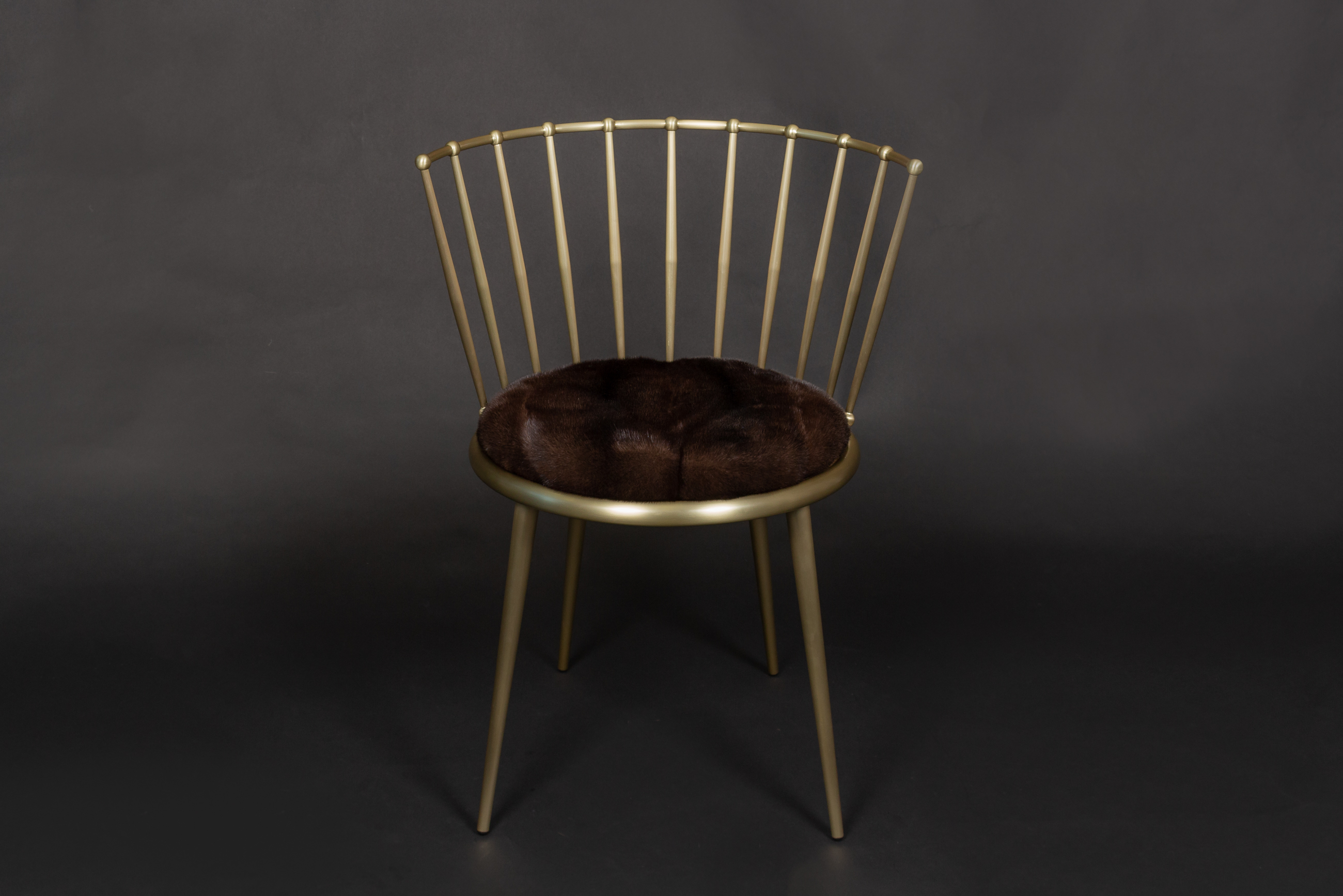 Mink Chair with Mahogany Mink Skins