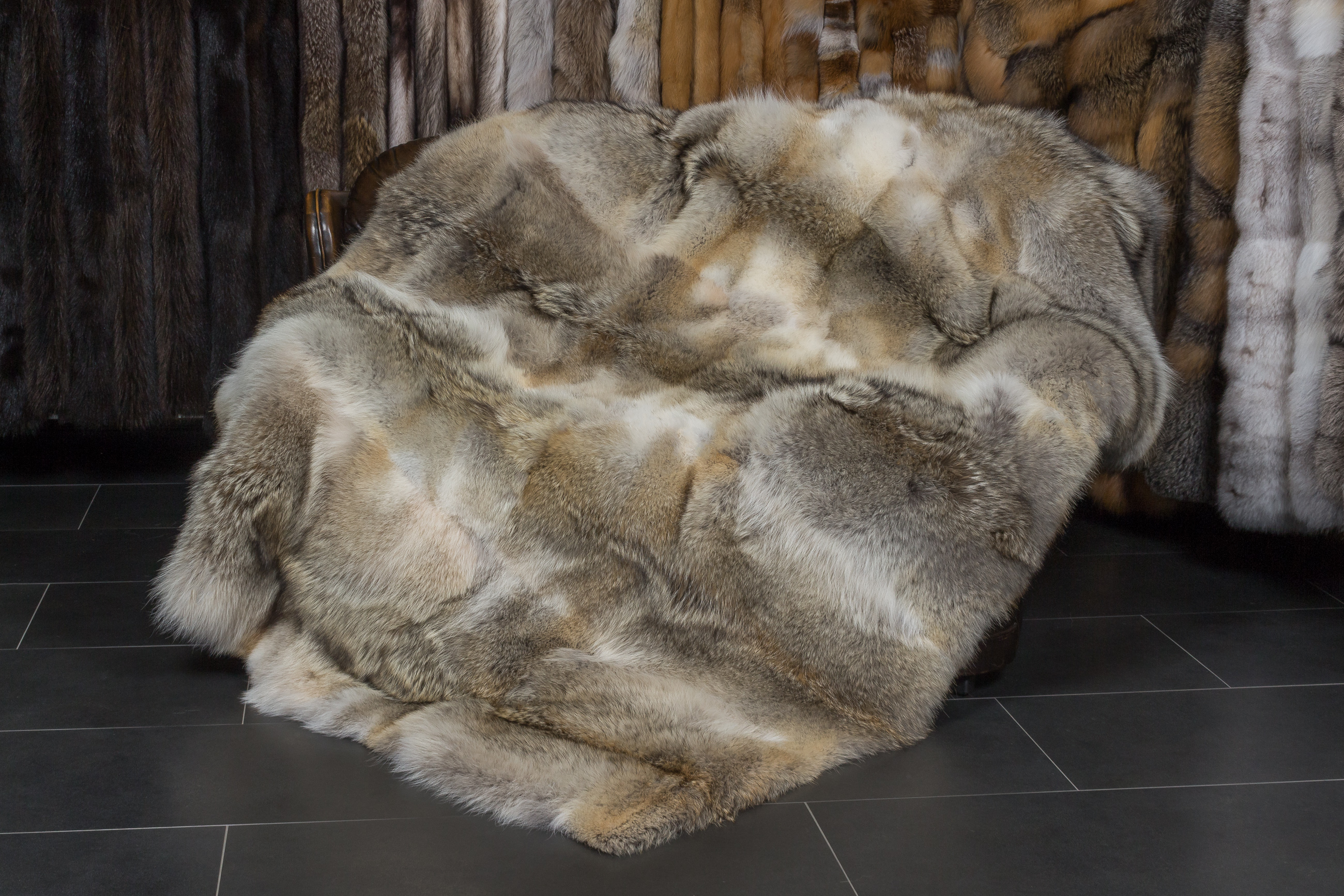 Canadian Coyote Fur Throw