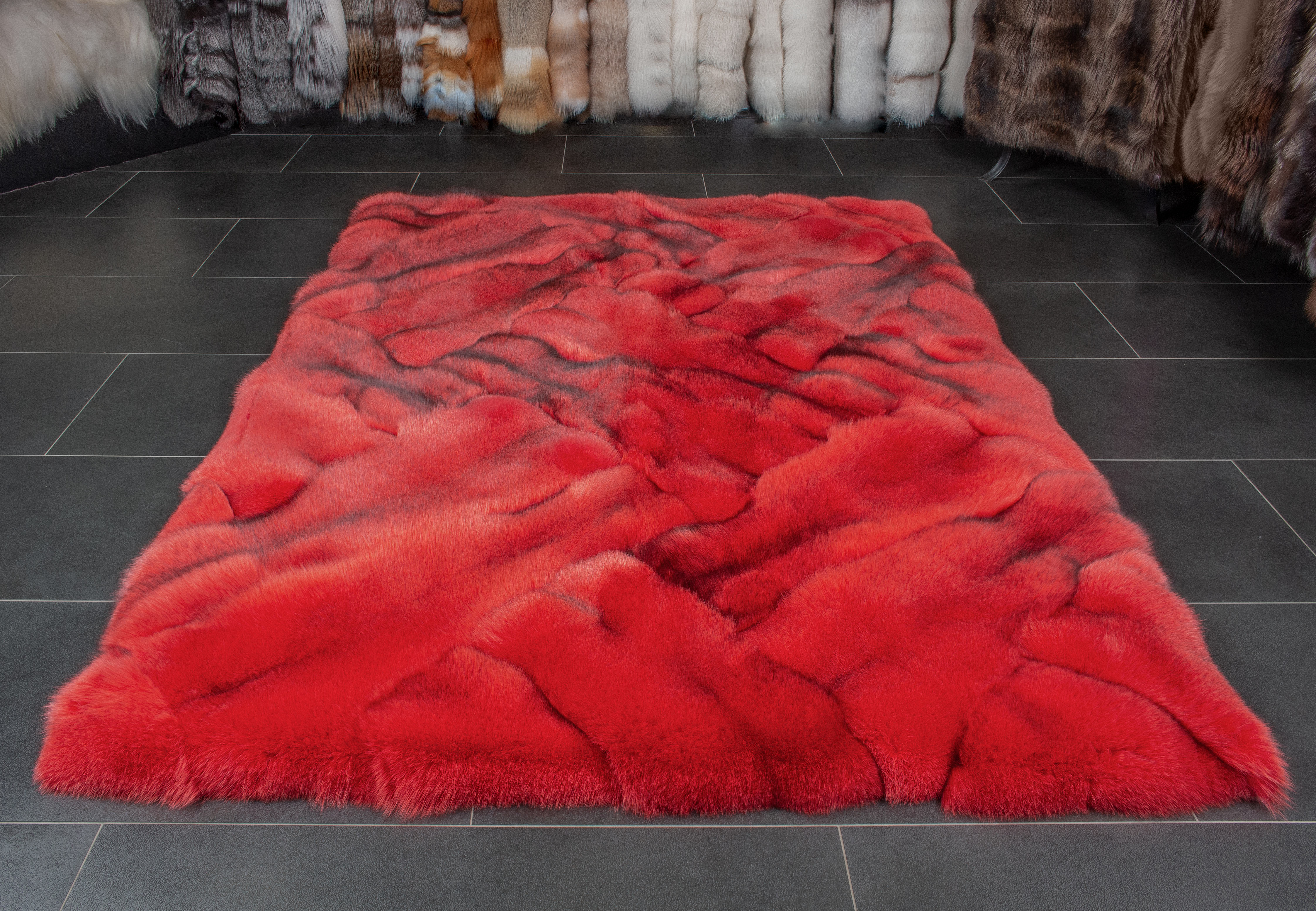 Blue Fox Carpet in Strawberry Red