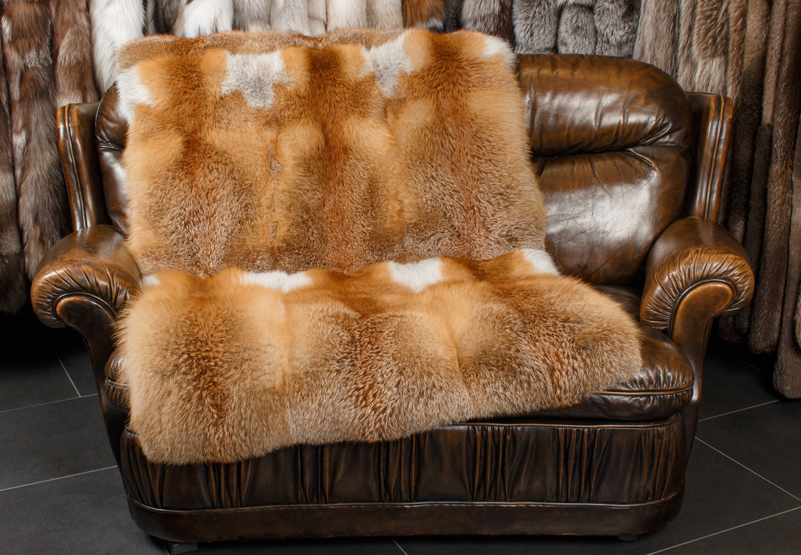 Premium Fur Plaid made from European Red Foxes Premium Fur Plaid made from European Red Foxes