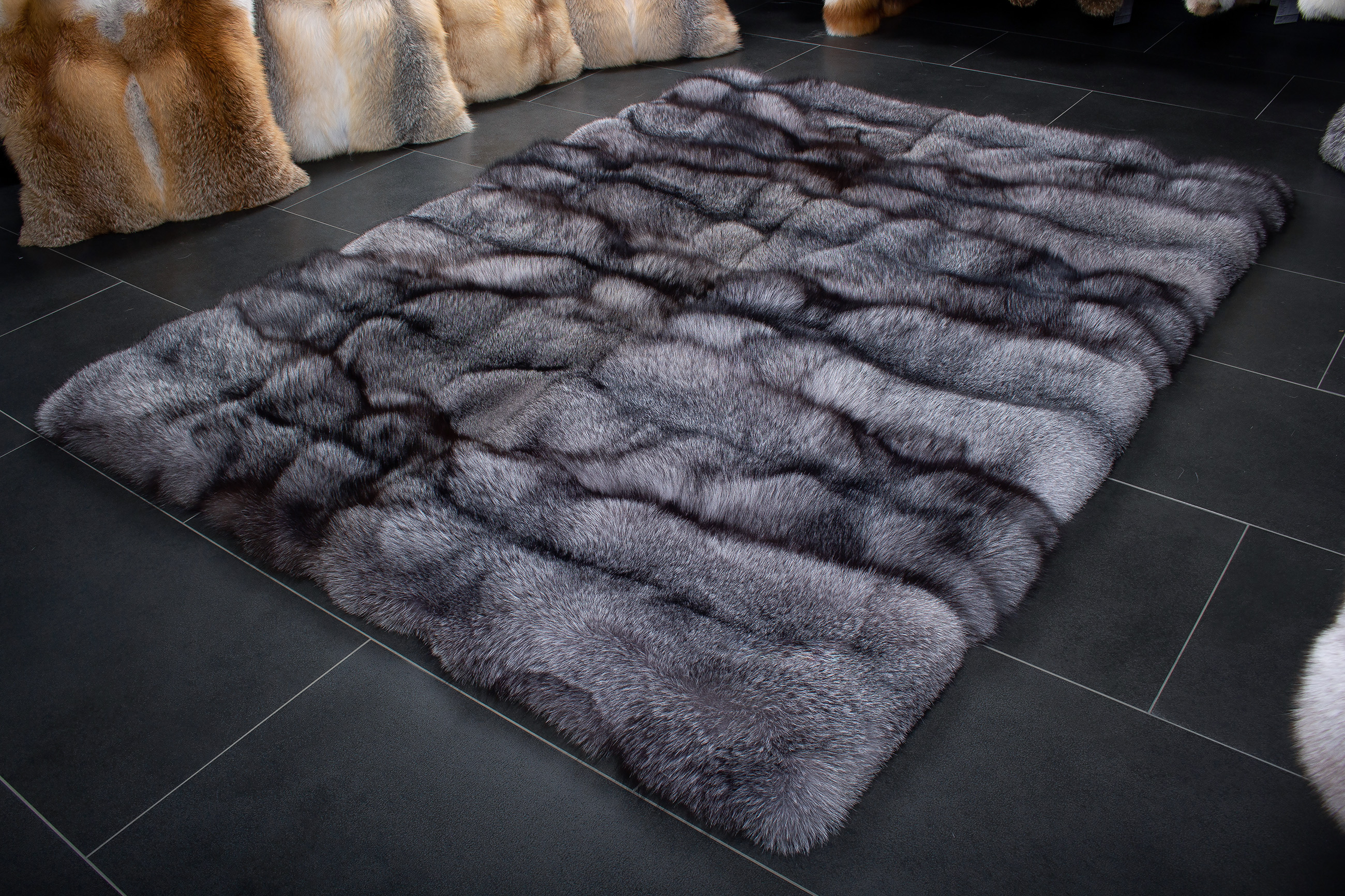Blue Frost Fox Fur Carpet