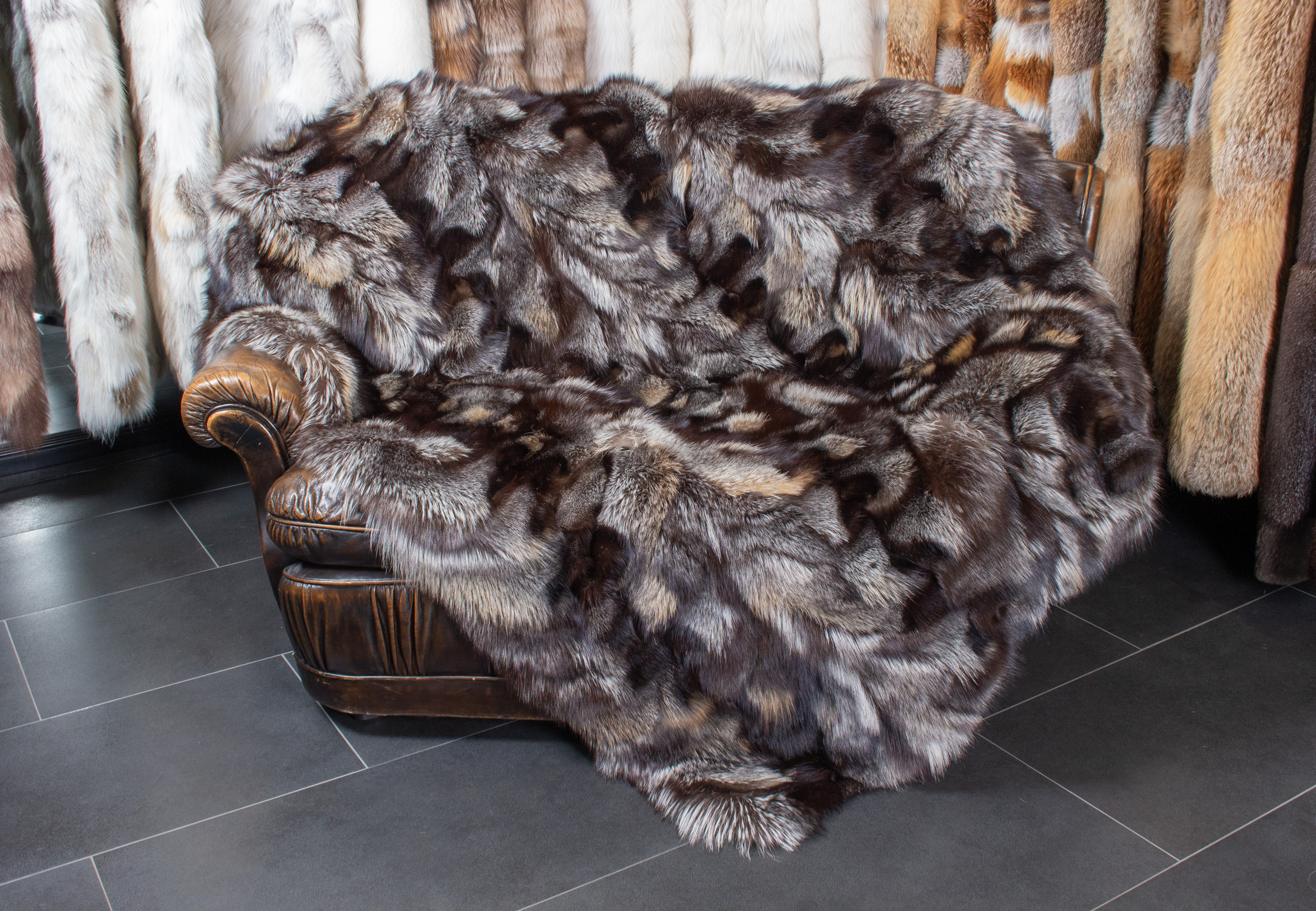 Cozy Cross Fox Patch Fur Blanket Cozy Cross Fox Patch Fur Blanket