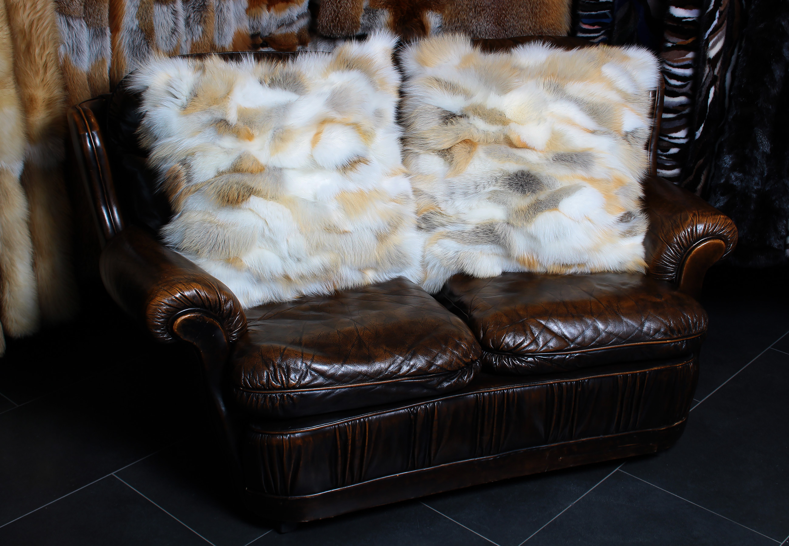 Golden Island Real Fur Fox Pillow