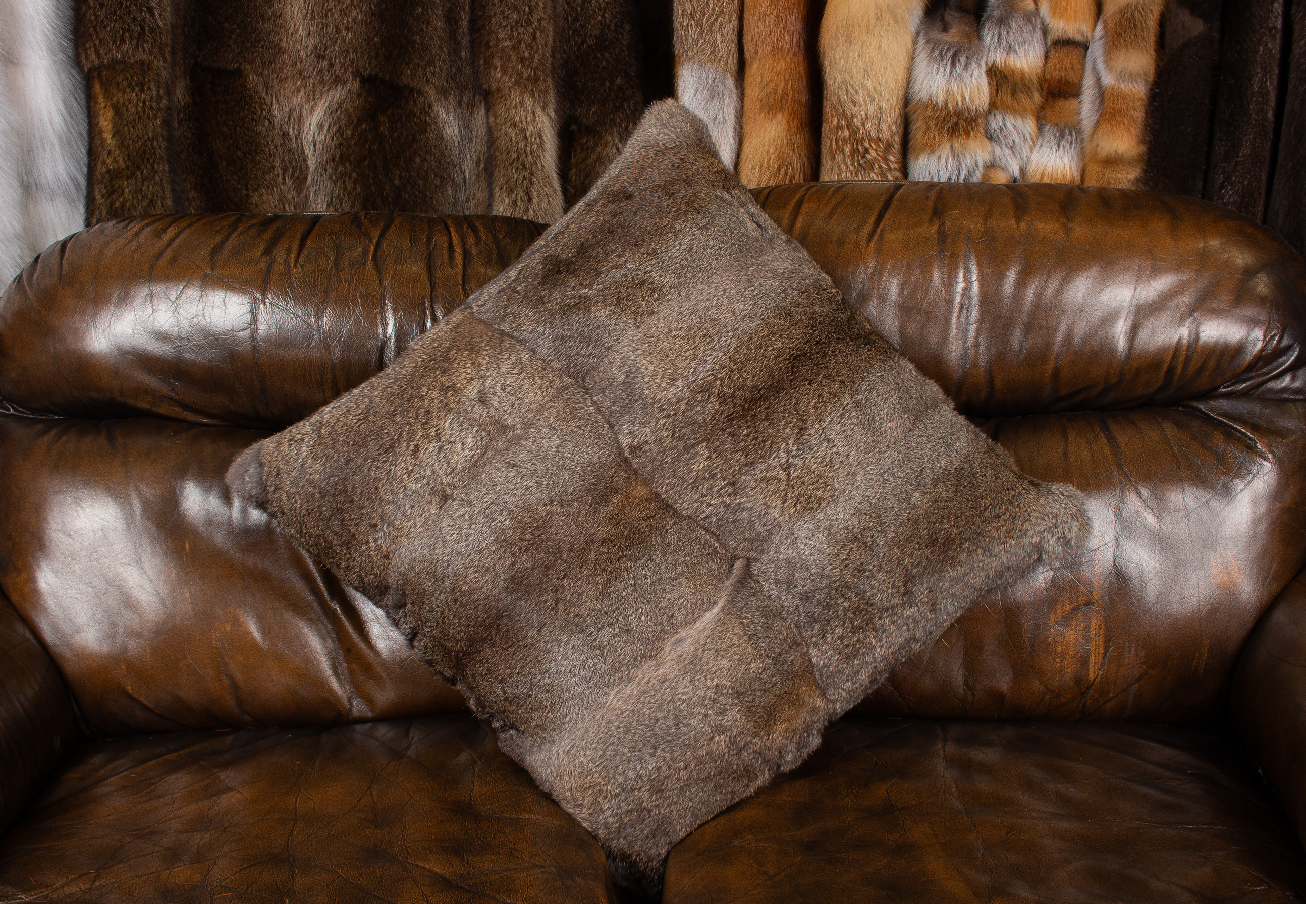 Snuggly Rabbit Fur Pillow in natural color Snuggly Rabbit Fur Pillow in natural color