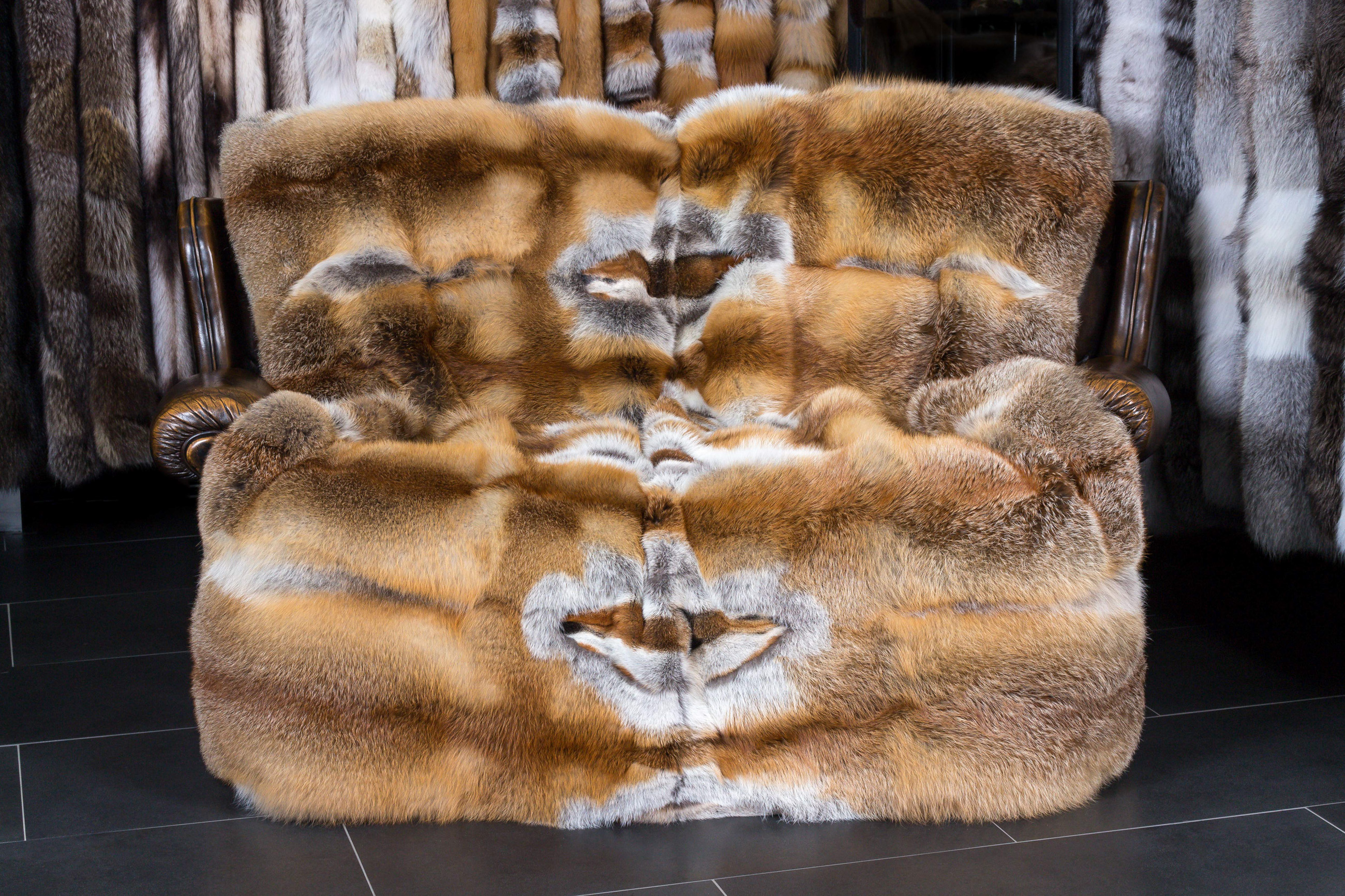 European Red Fox Fur Throw - Light-Type