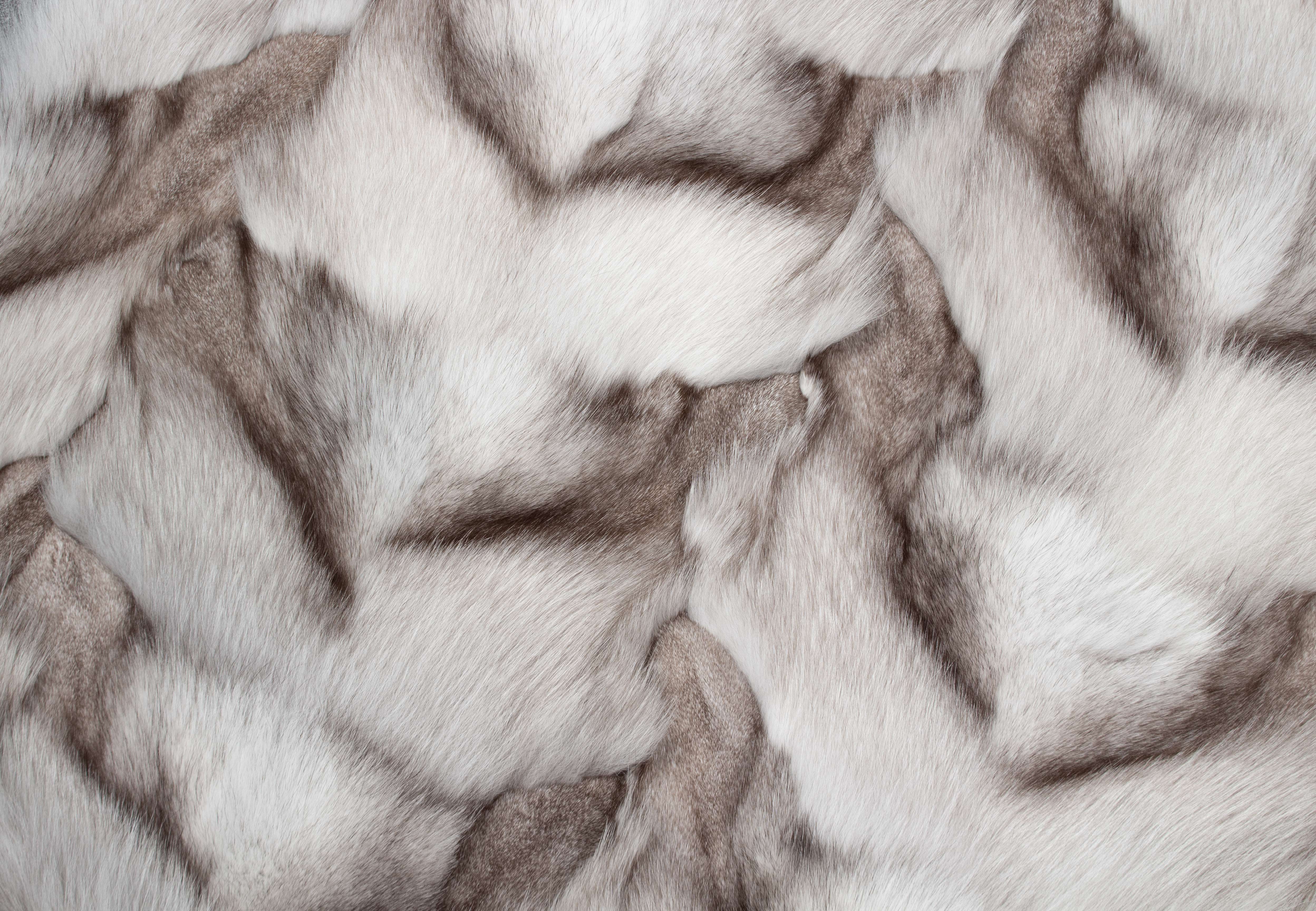 Natural Blue Fox Paws Fur Carpet