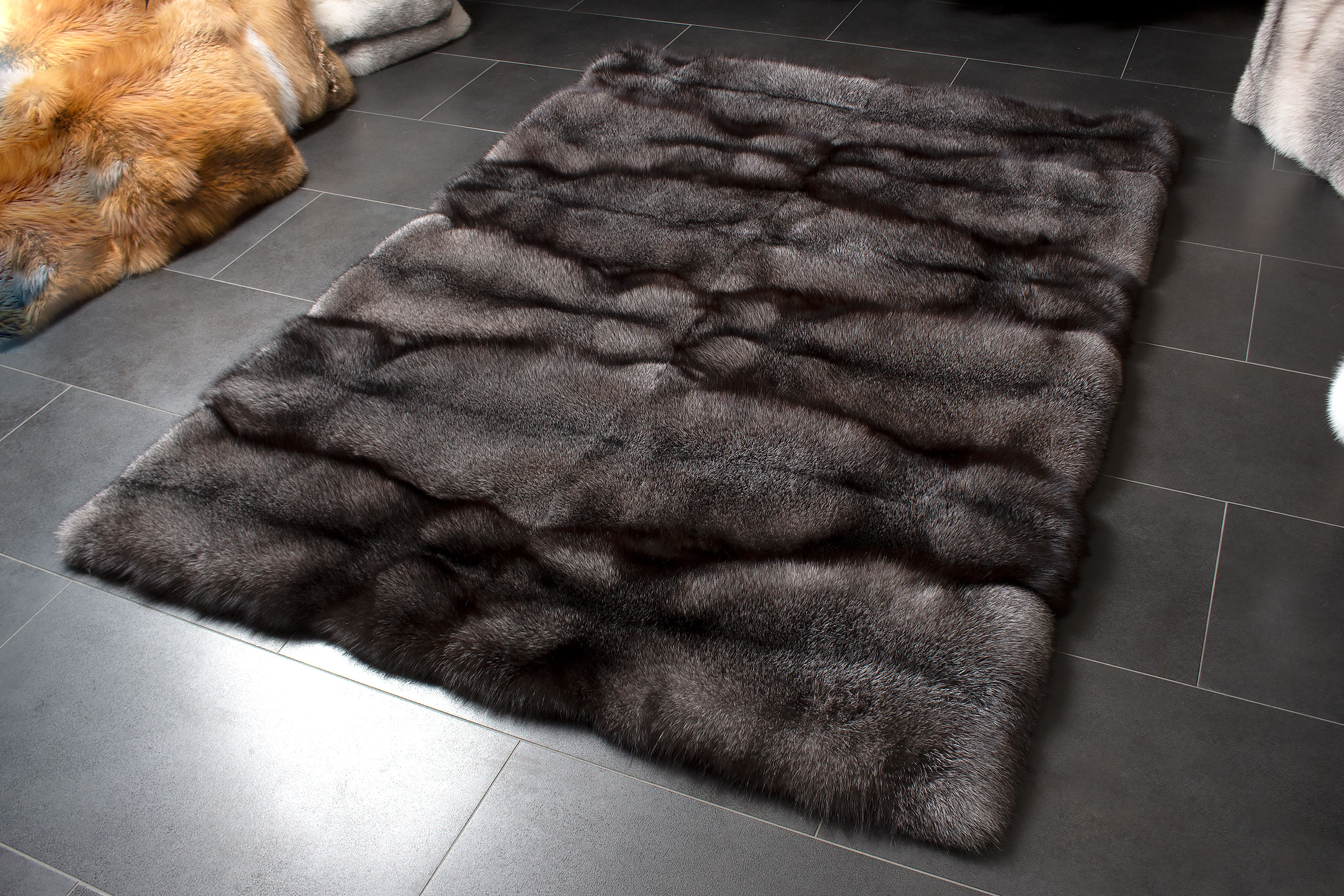 Blue Frost Fur Rug made with Scandinavian Real Fur