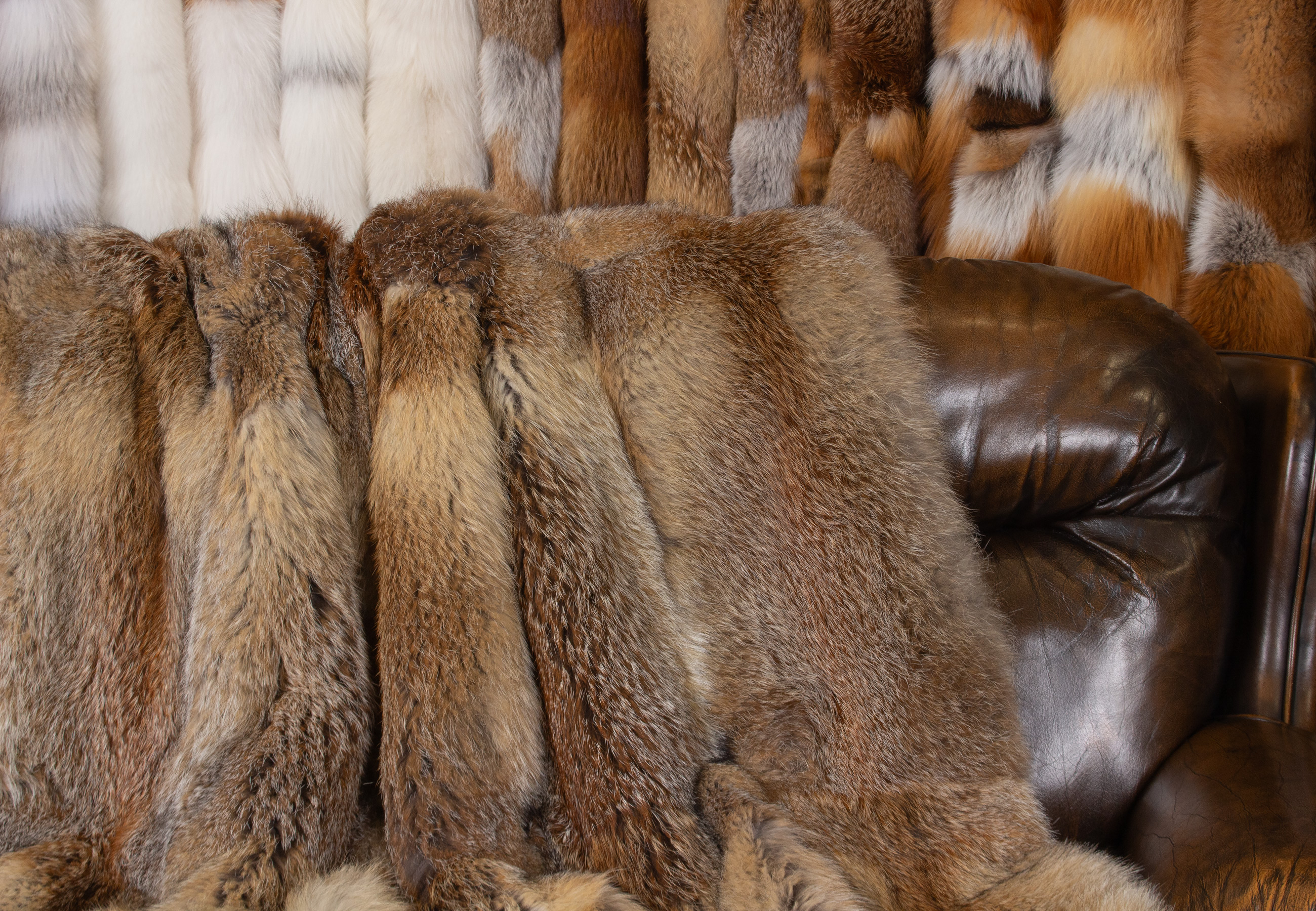 Dark Fur Blanket Made from European Red Fox