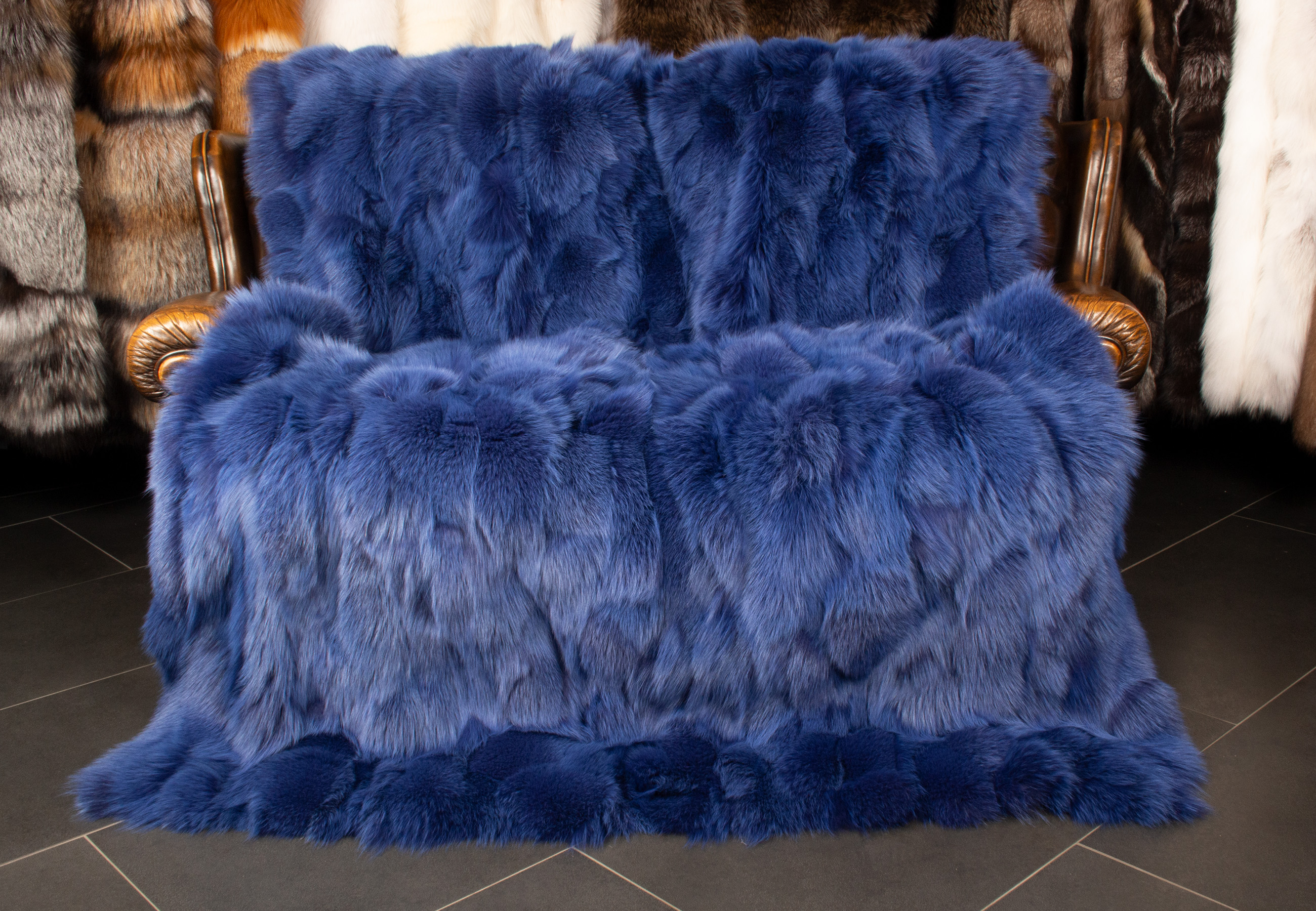 Royal Blue Shadow Fox Blanket